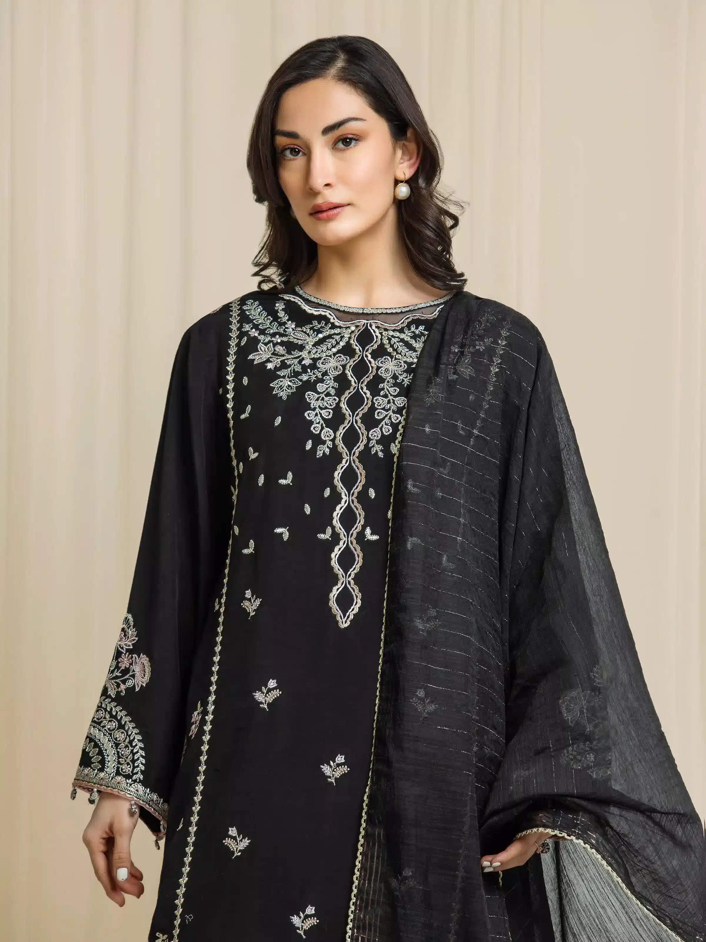 Embroidered Karandi Suit - EWU6V22-32094-3P - Image 2