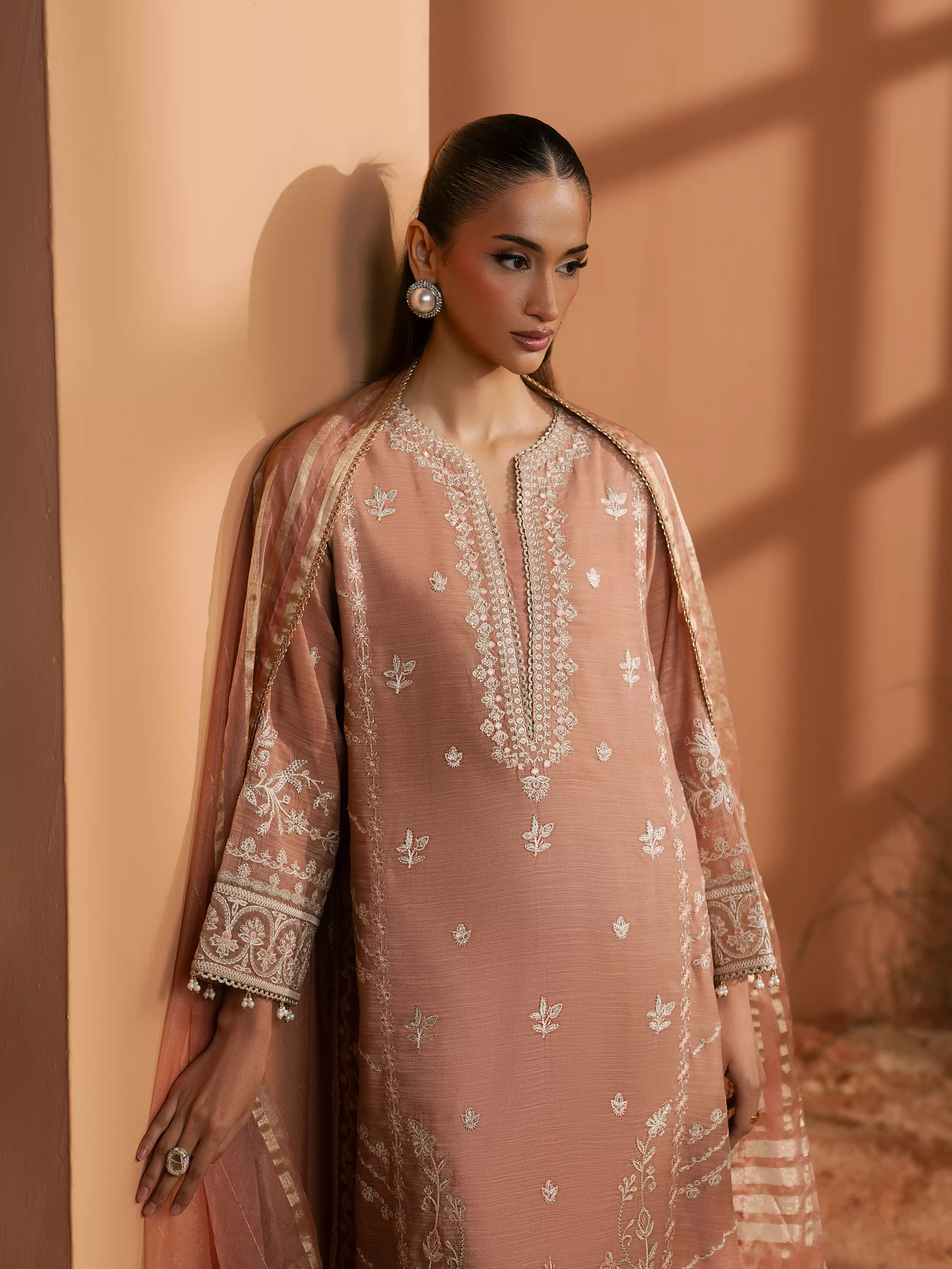 Embroidered Munar Suit - EWU6V21-32060-3P - Image 2