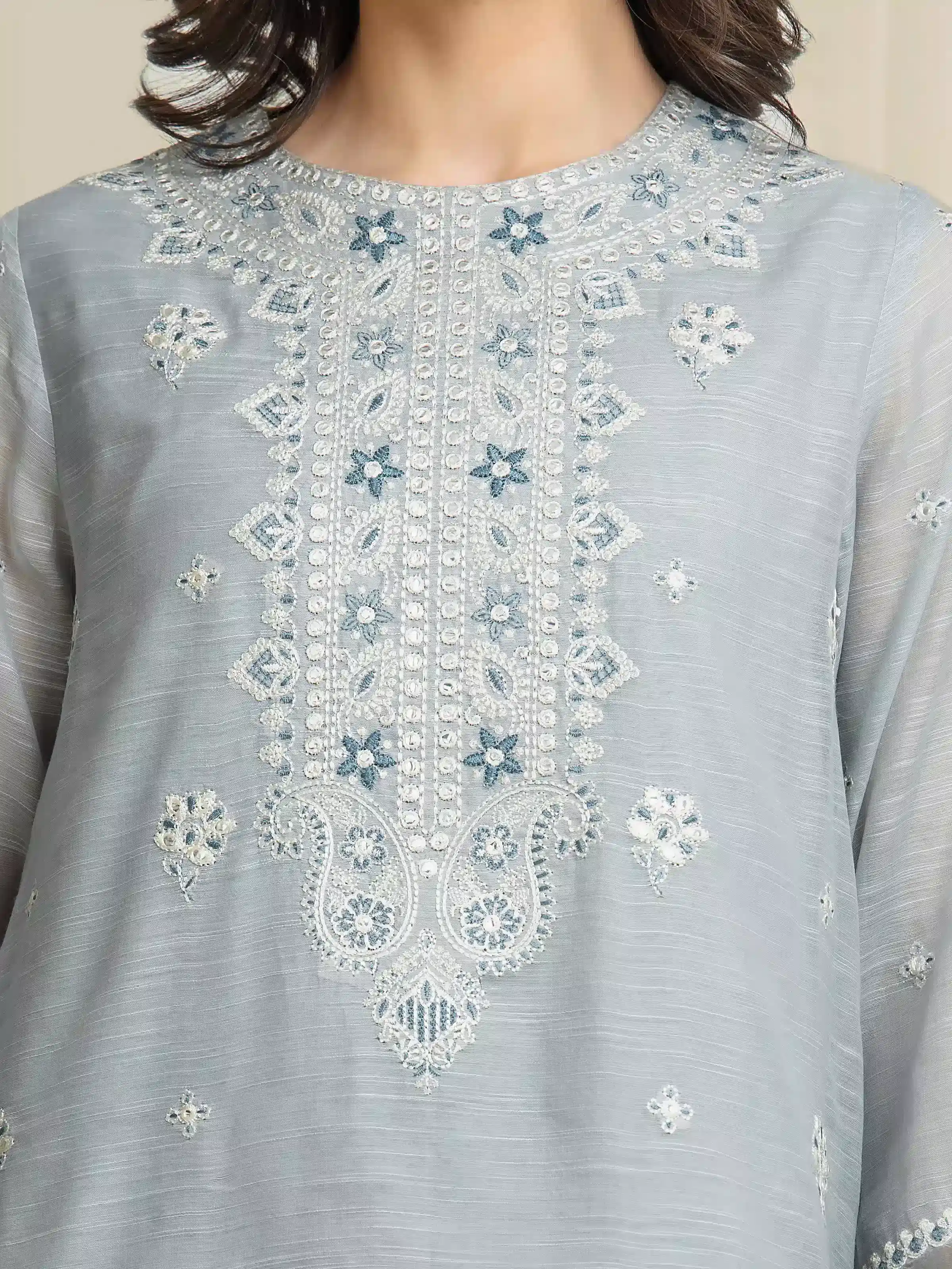 Embroidered Munar Suit - EWU6V21-32061-3P - Image 3
