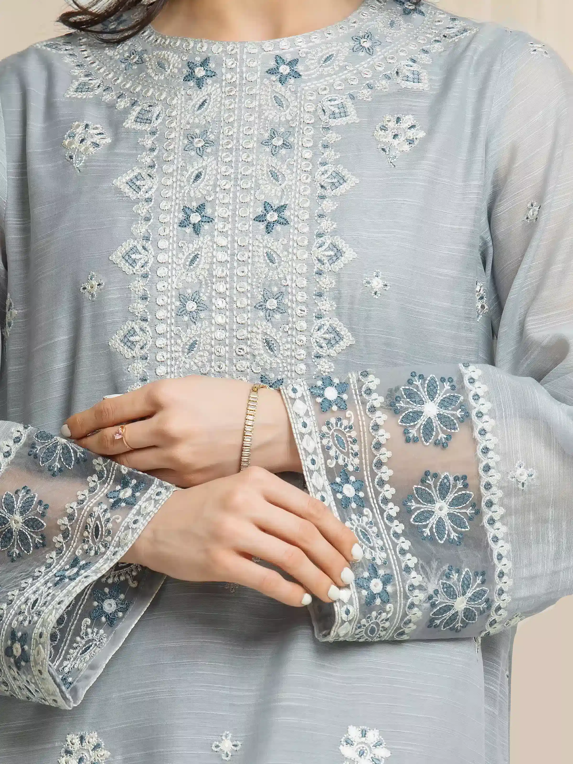 Embroidered Munar Suit - EWU6V21-32061-3P - Image 4