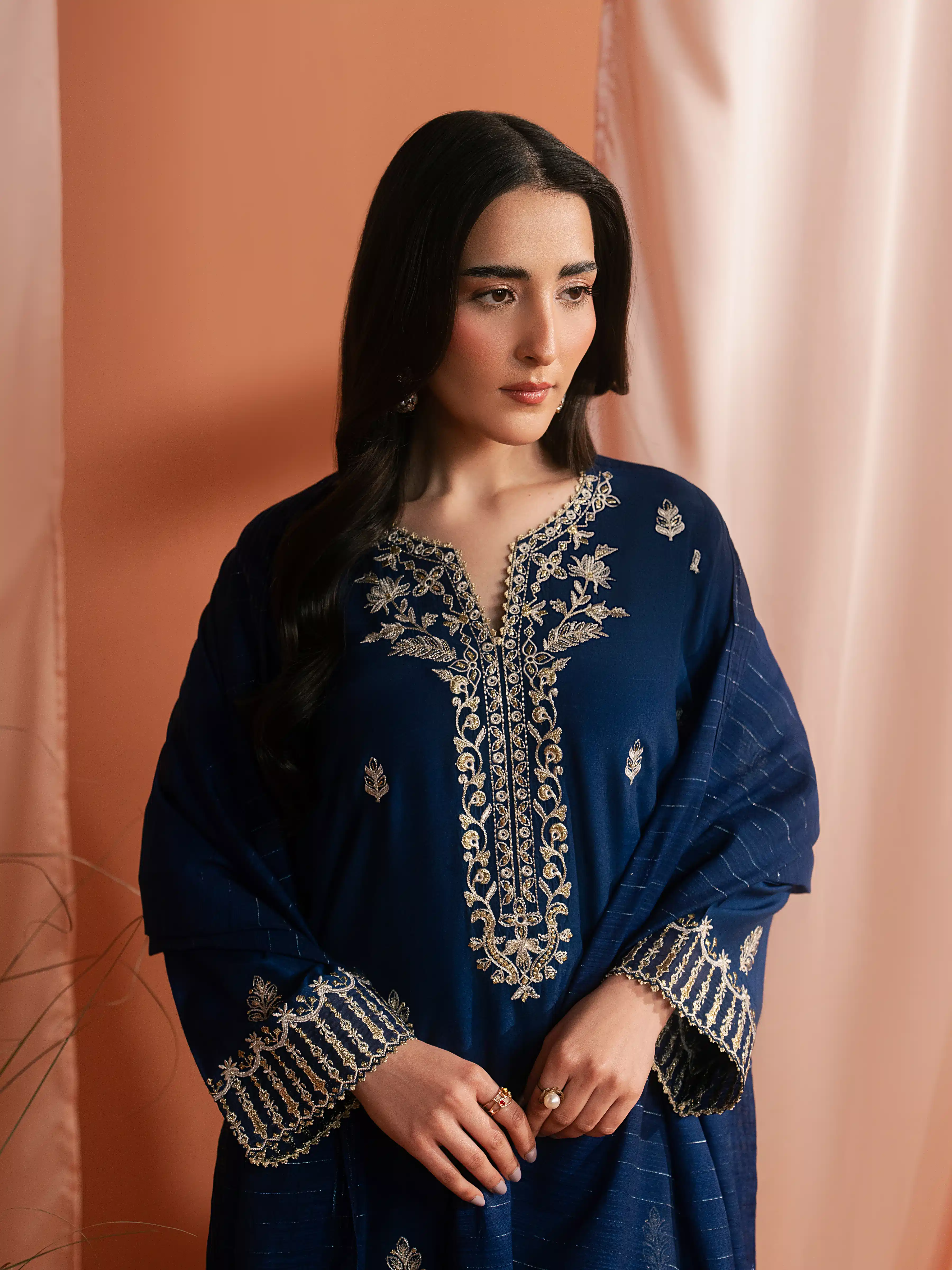 Embroidered Silk Suit - EWU6V16-32096-3P - Image 2