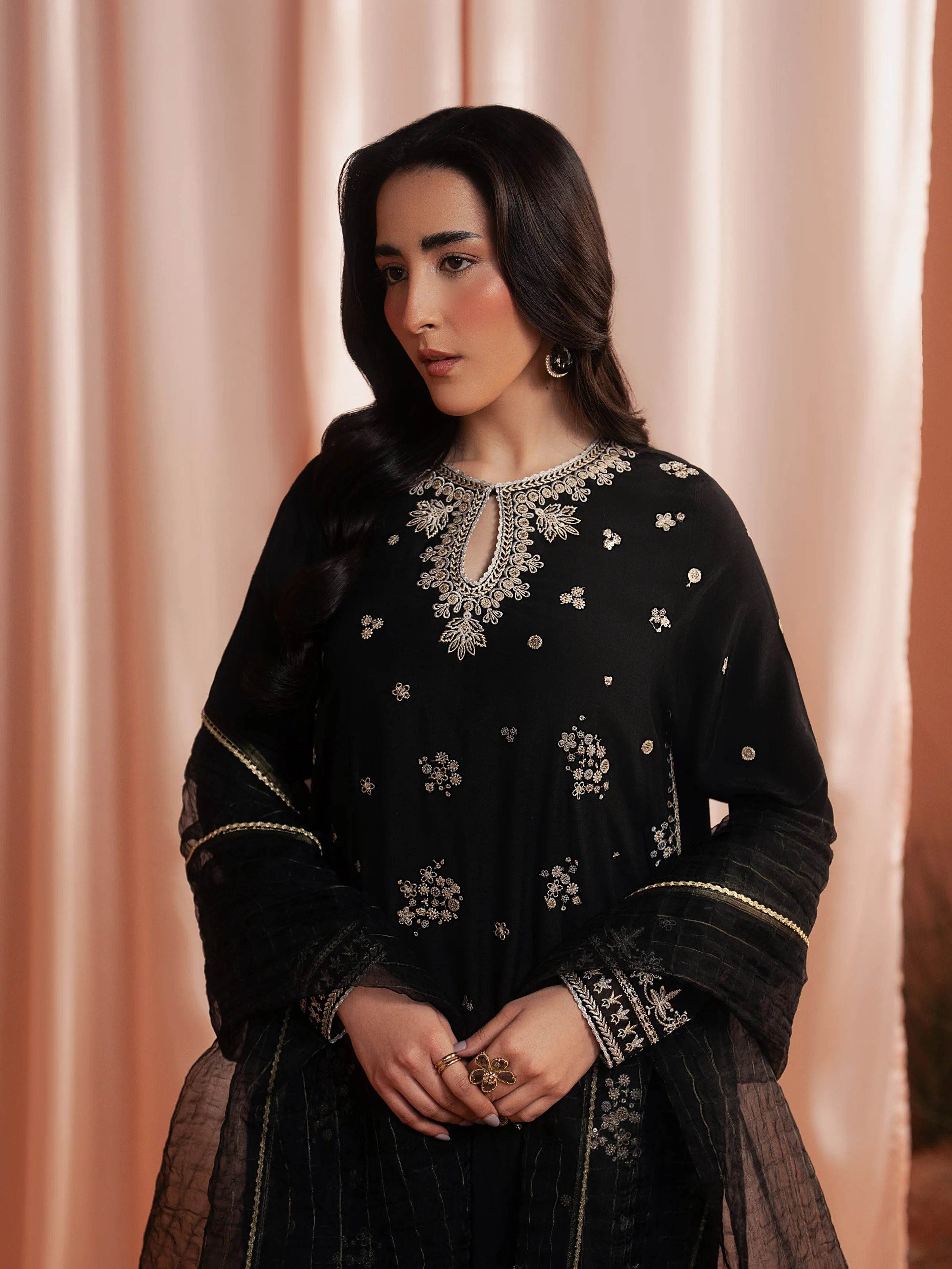 Embroidered Silk Suit - EWU6V16-32099-3P - Image 2
