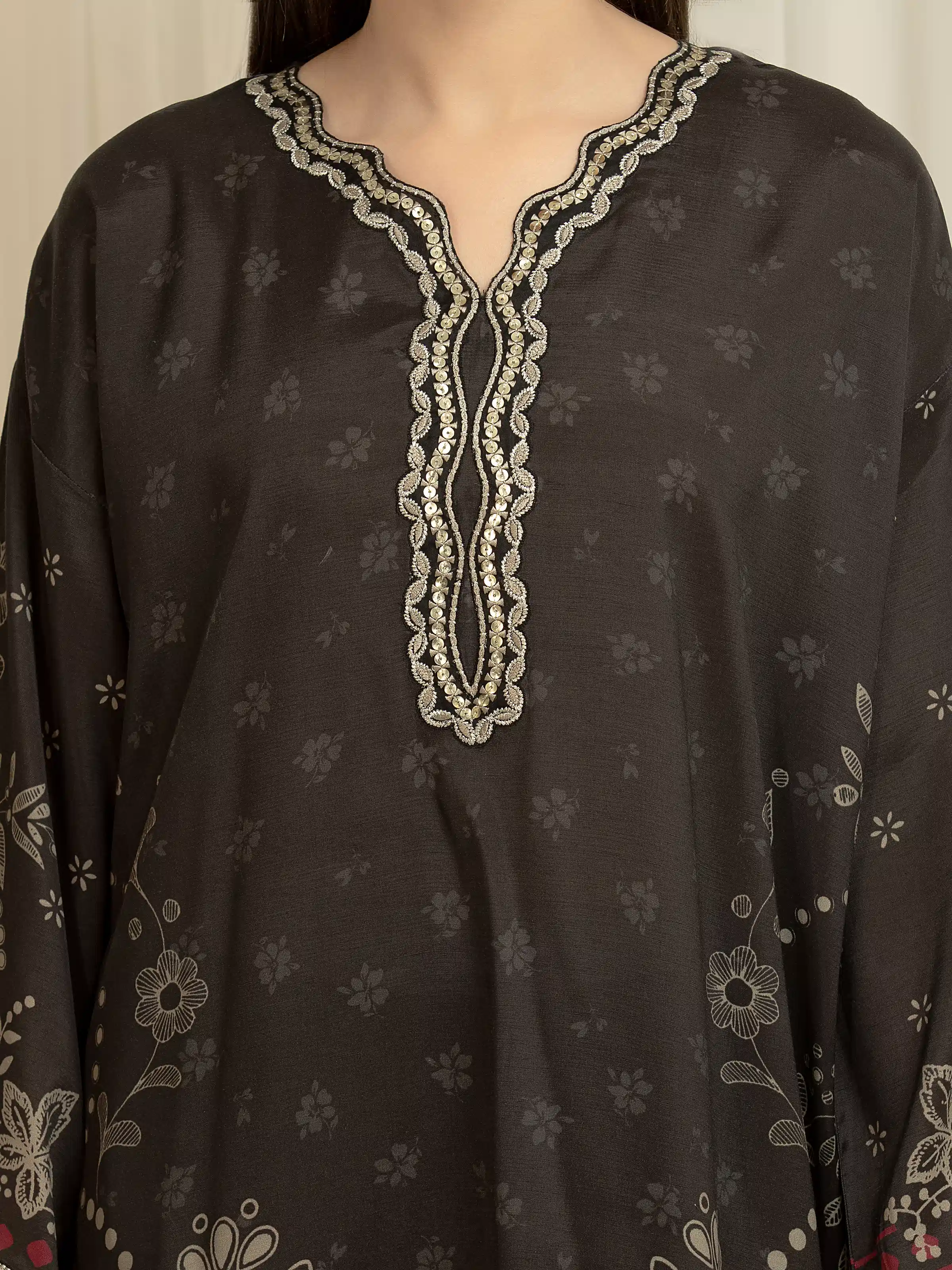 Embroidered Silk Suit - EWU6V16-33535-3P - Image 3