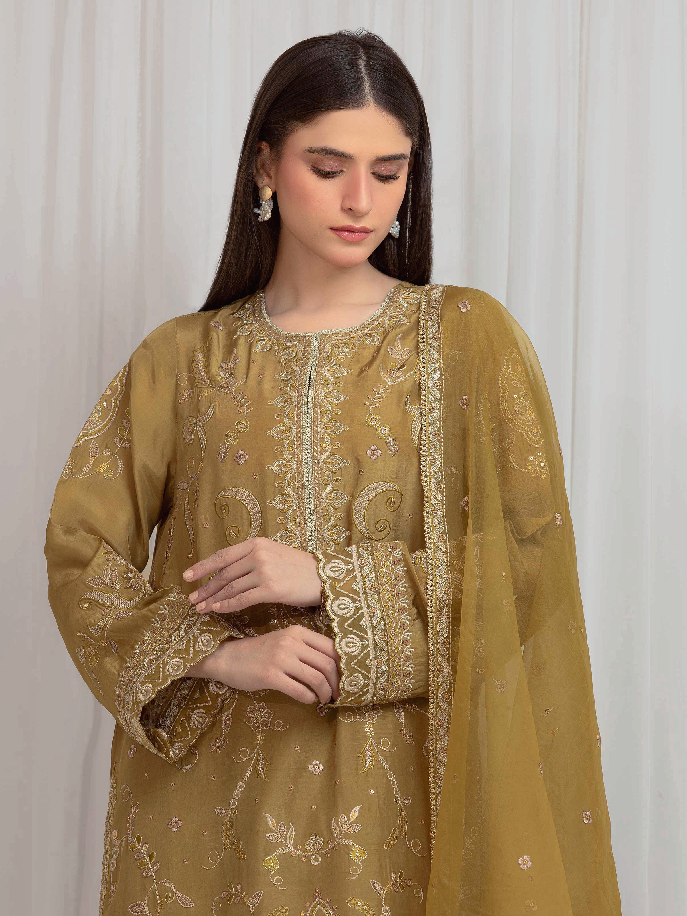 Embroidered Silk Suit - EWU6V24-32101-3P - Image 2