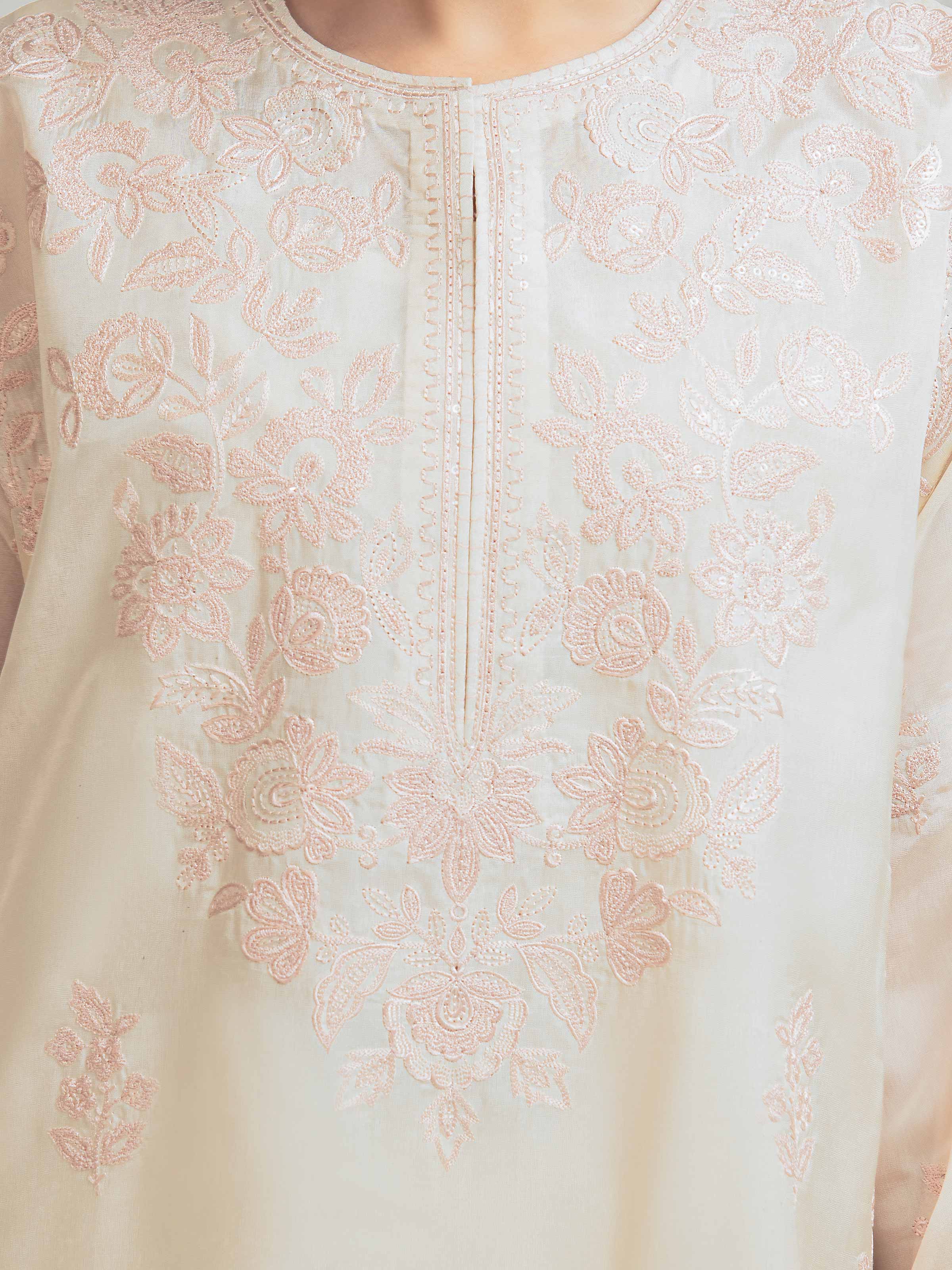 Embroidered Silk Suit - EWU6V24-32103-3P - Image 3