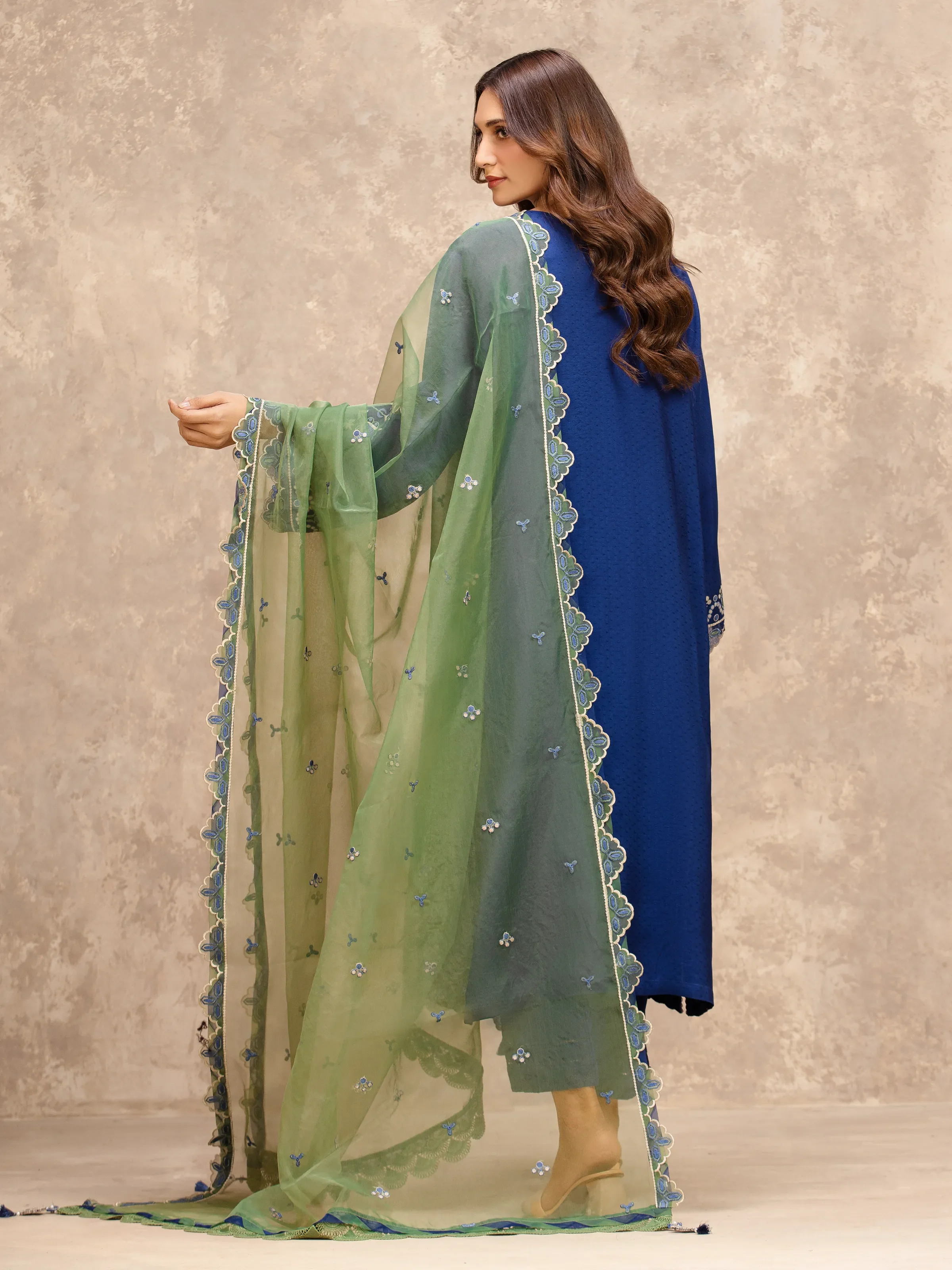 Embroidered Viscose Suit - EWU5V19-32033-3P - Image 5