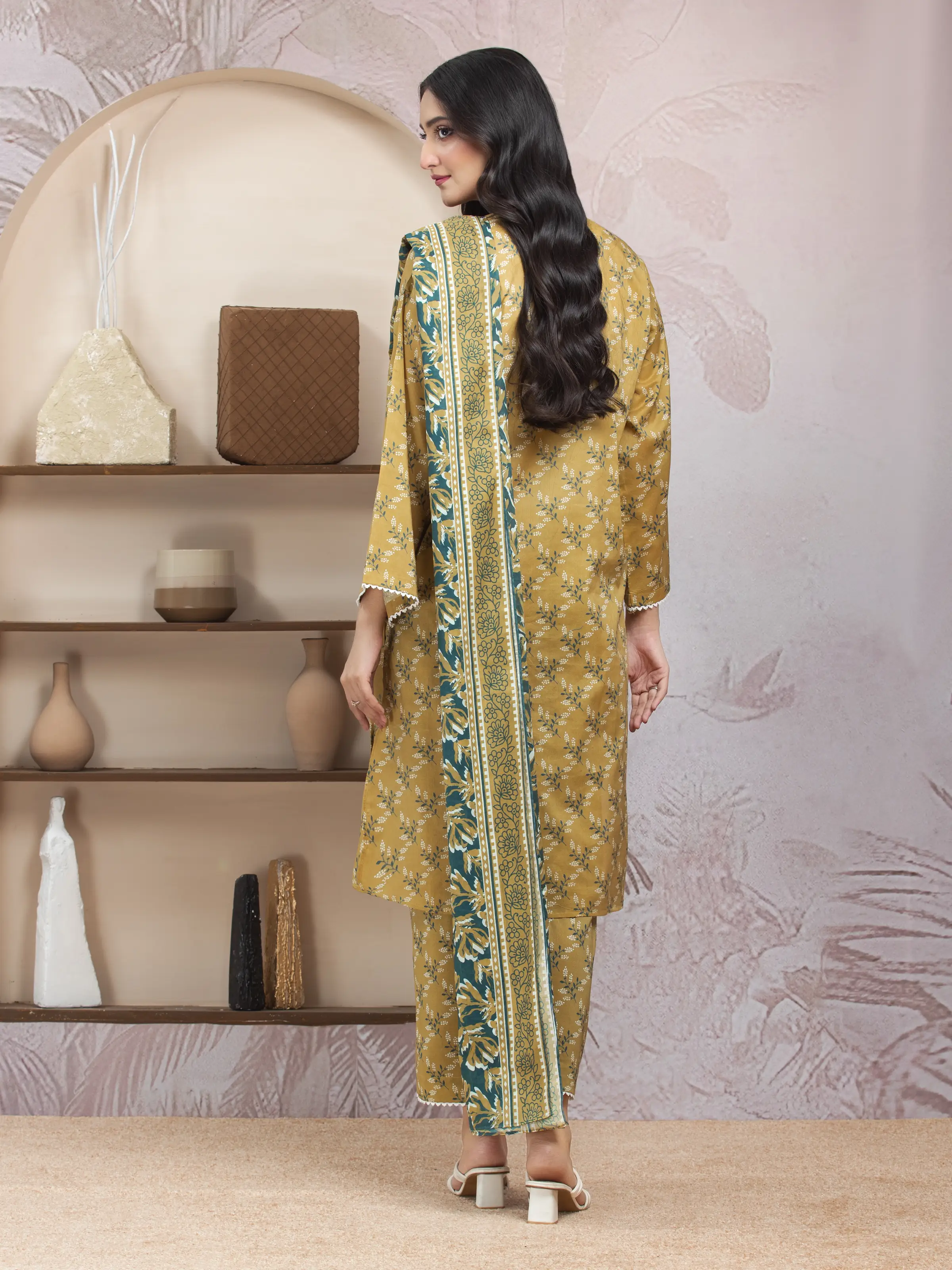 Printed Lawn Suit - EWU5A1-35015-3P - Image 2