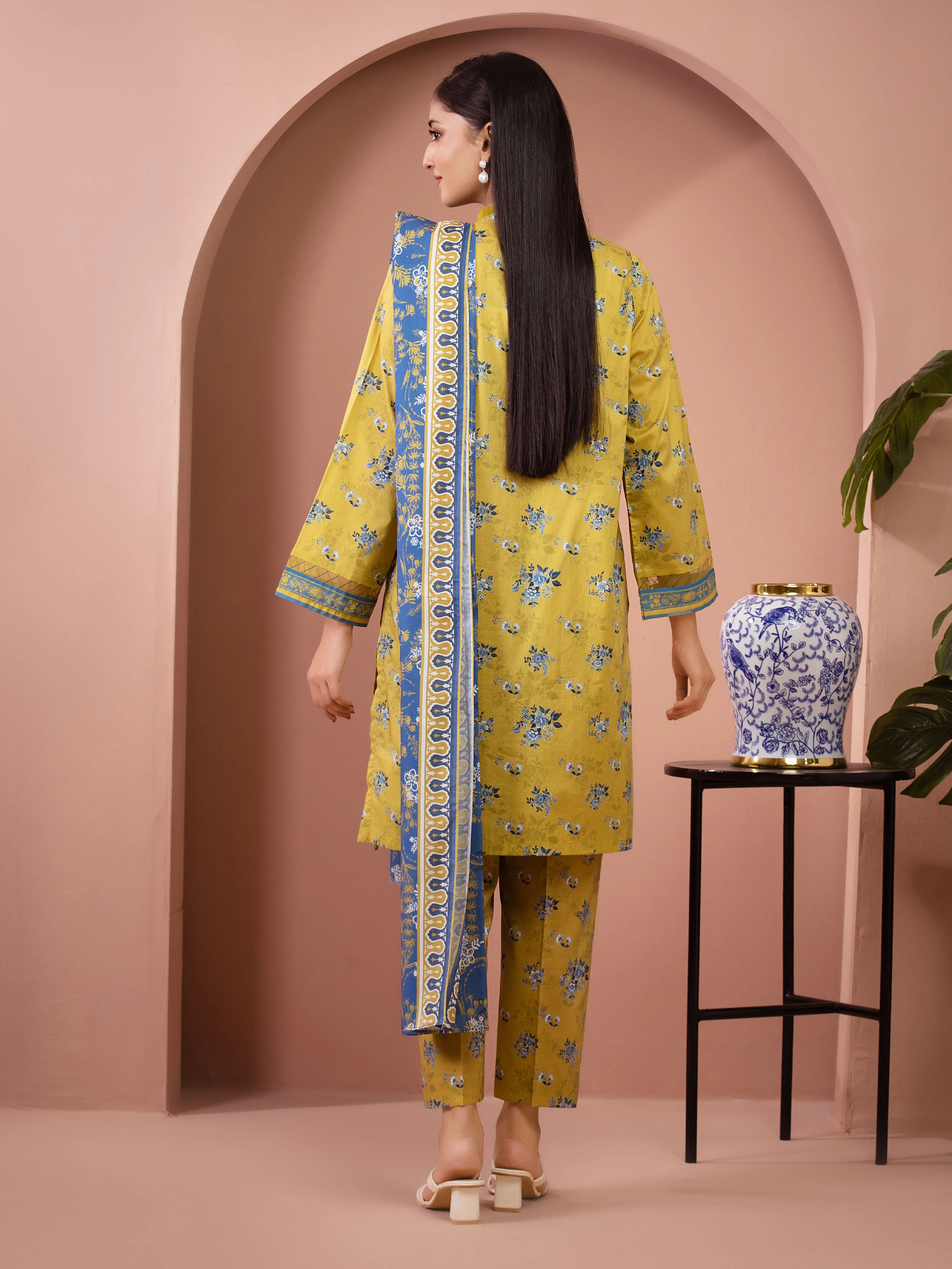 Printed Lawn Suit - EWU5A1-35667-3P - Image 5