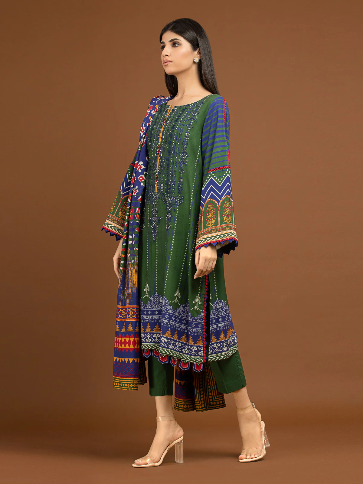 Embroidered Viscose Suit - EWU22V13-24049 - Image 5