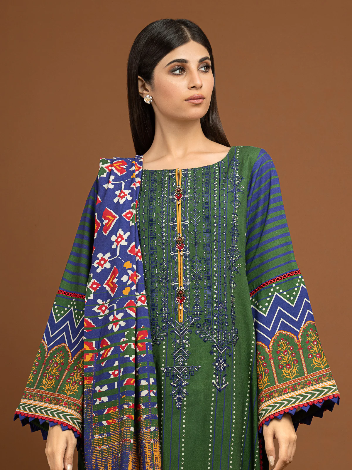 Embroidered Viscose Suit - EWU22V13-24049 - Image 2