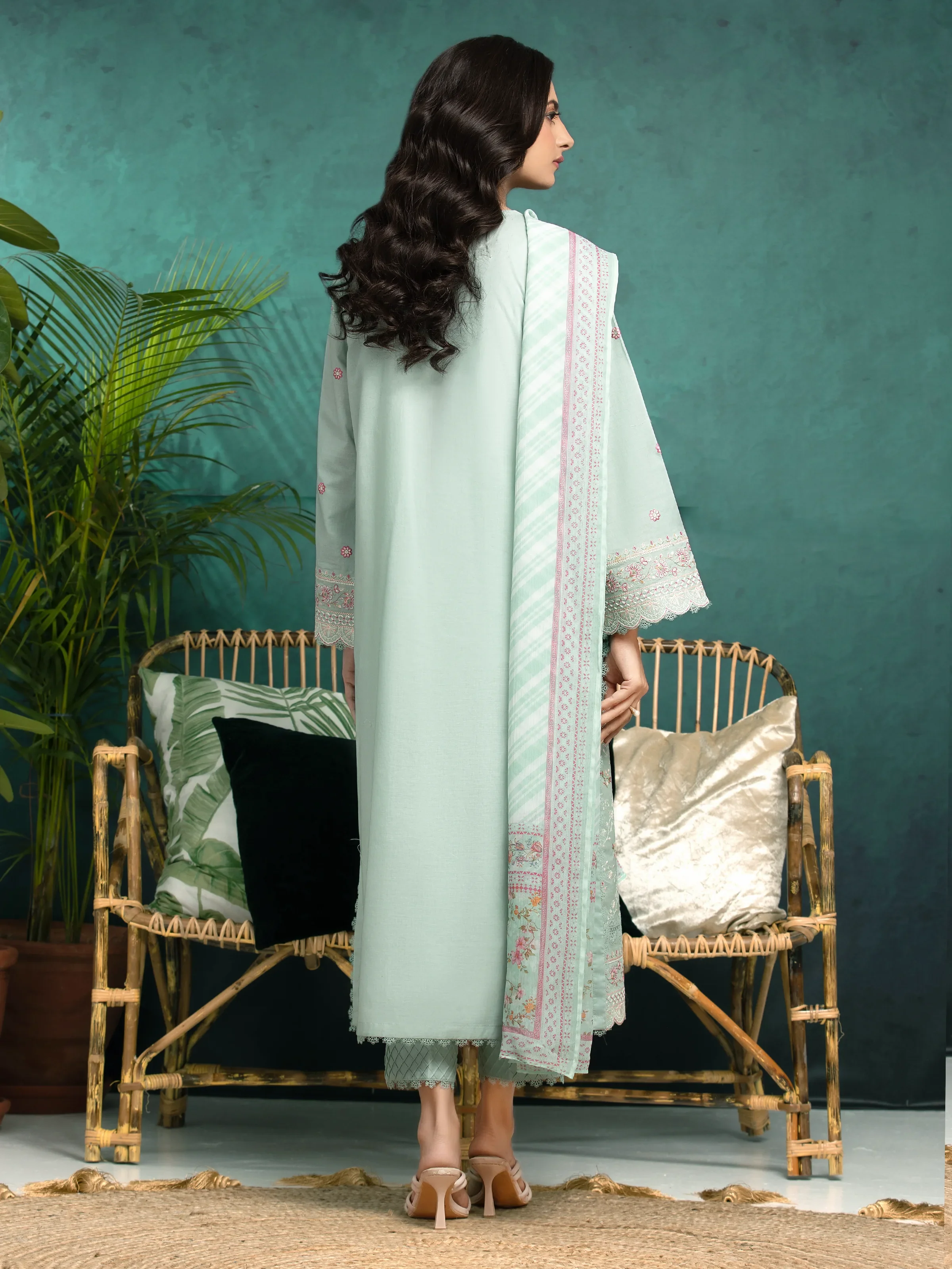 Embroidered Cambric Suit - EWU24V2-31015-3P - Image 2
