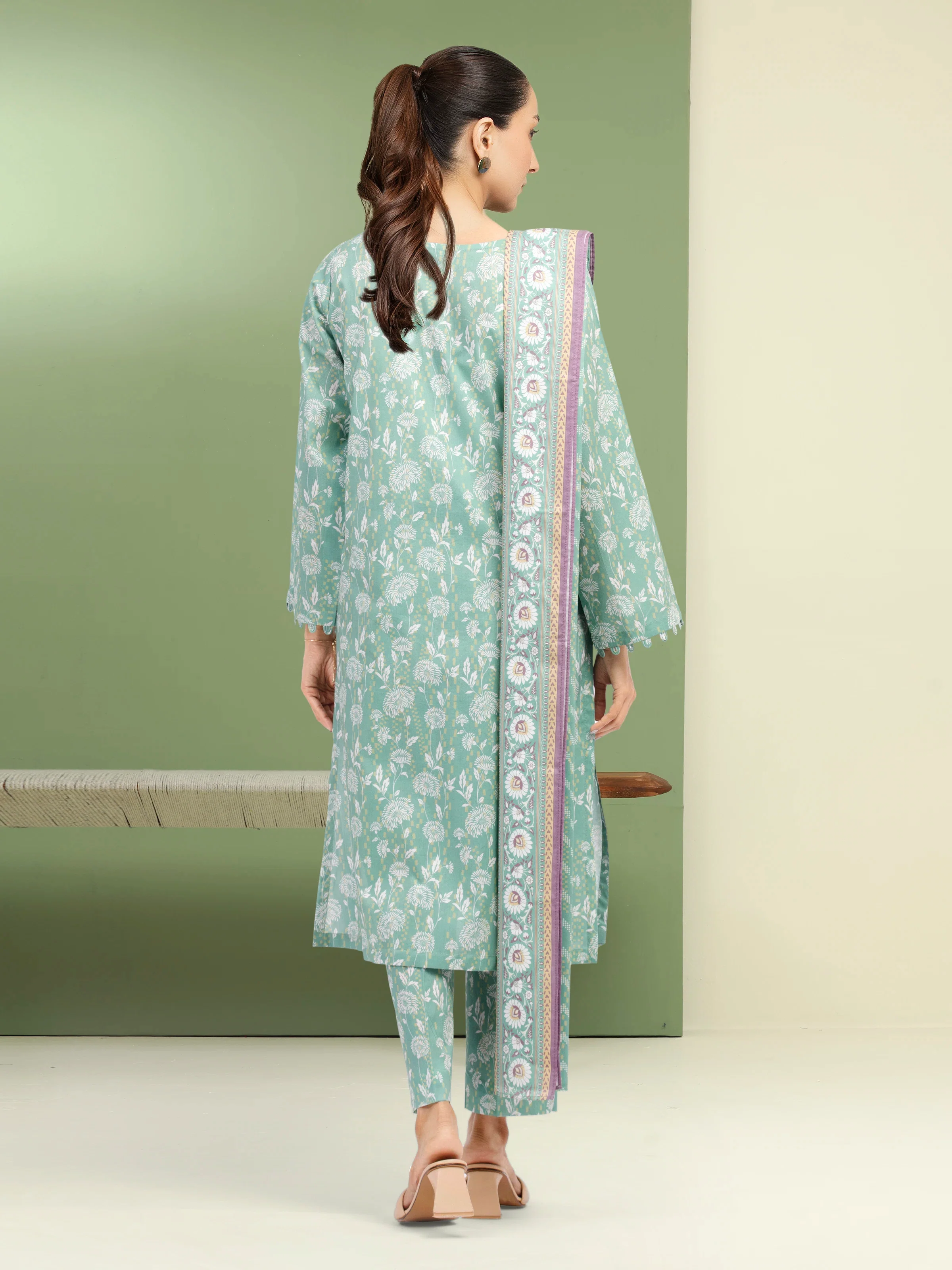 Printed Lawn Suit - EWU5A1-35184-3P - Image 2