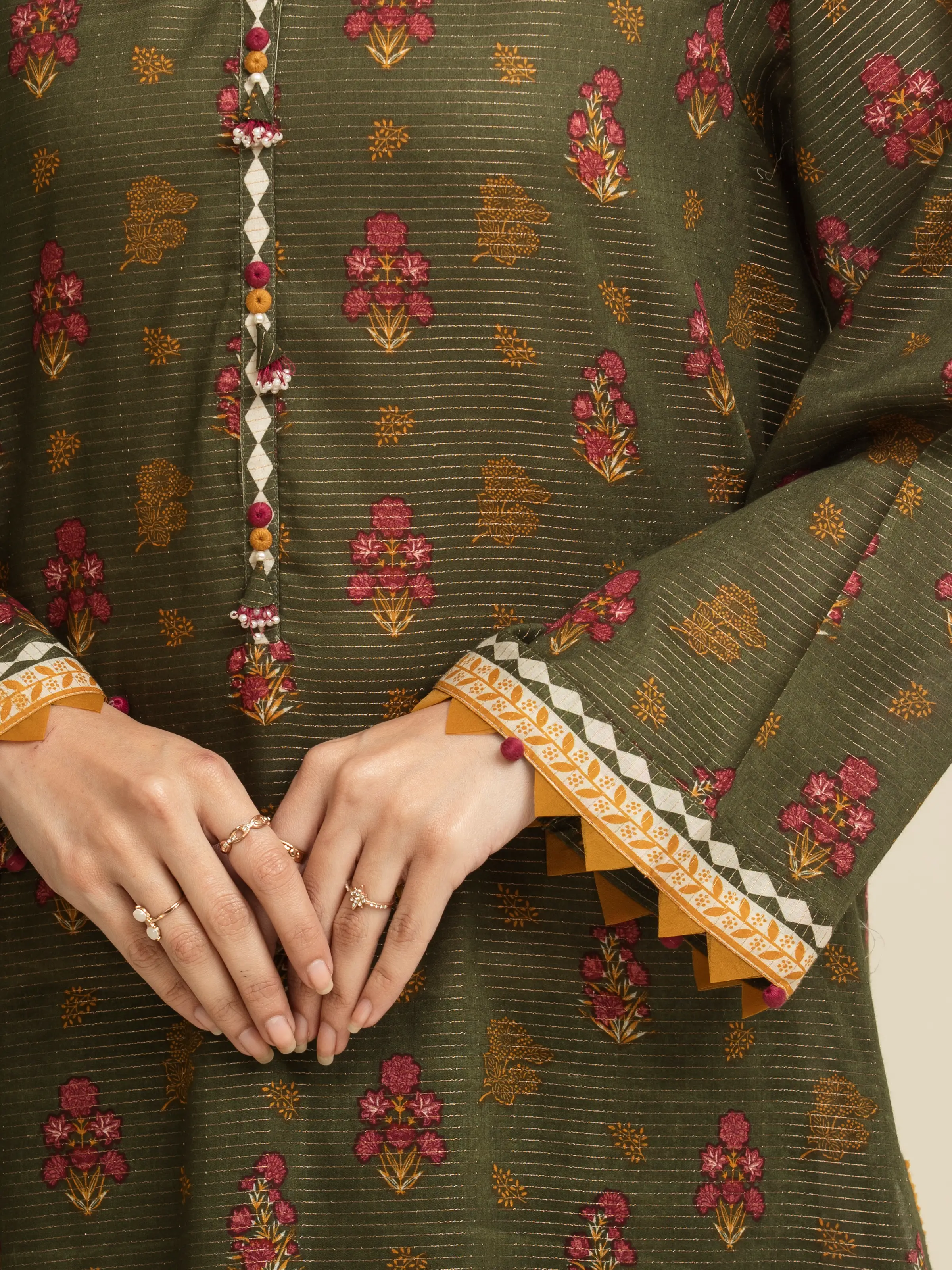 Printed Zari Lawn Suit - EWU5M6-002-3P - Image 5