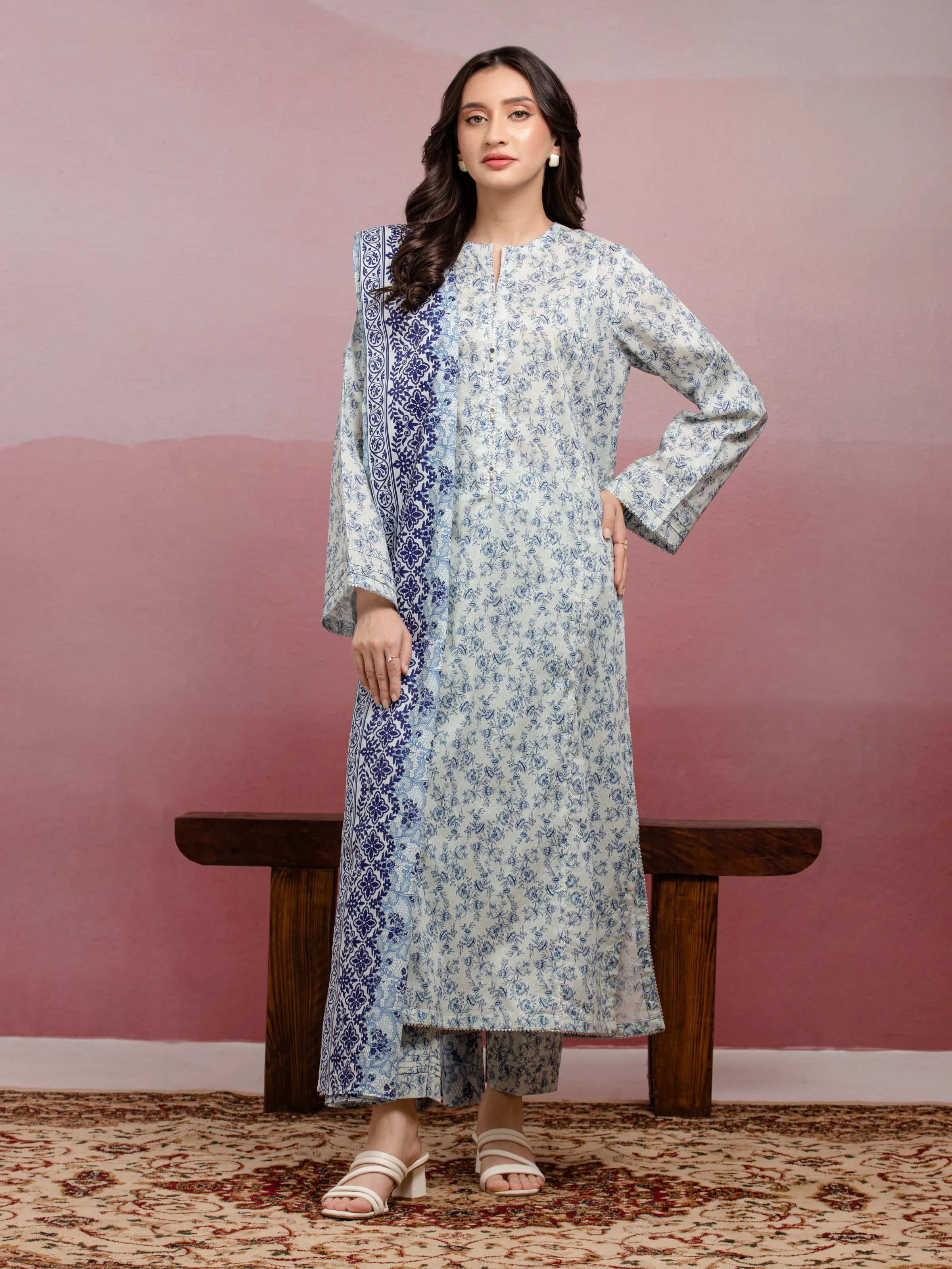 Printed Lawn Suit - EWU5A1-35039-3P
