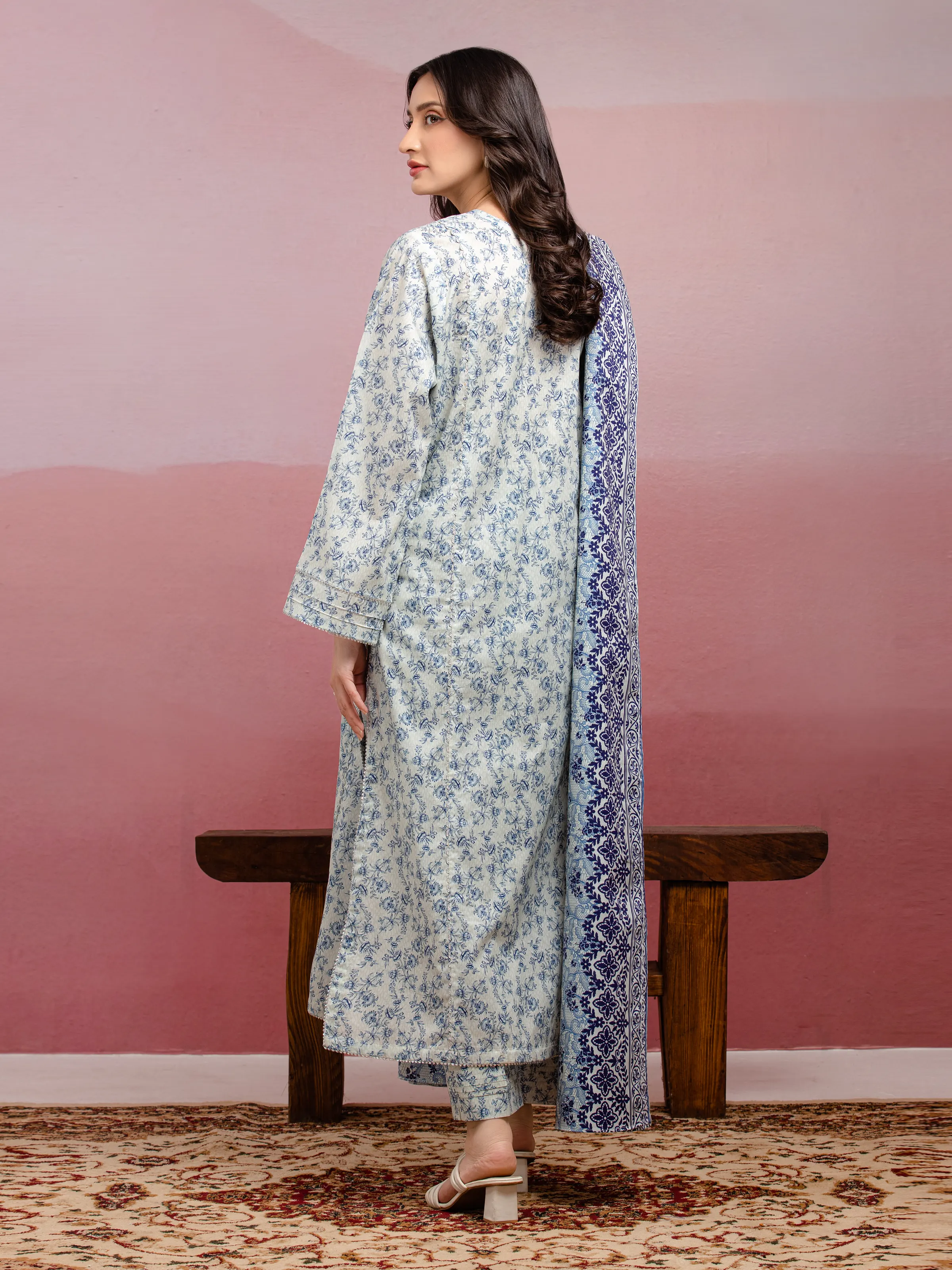 Printed Lawn Suit - EWU5A1-35039-3P - Image 2