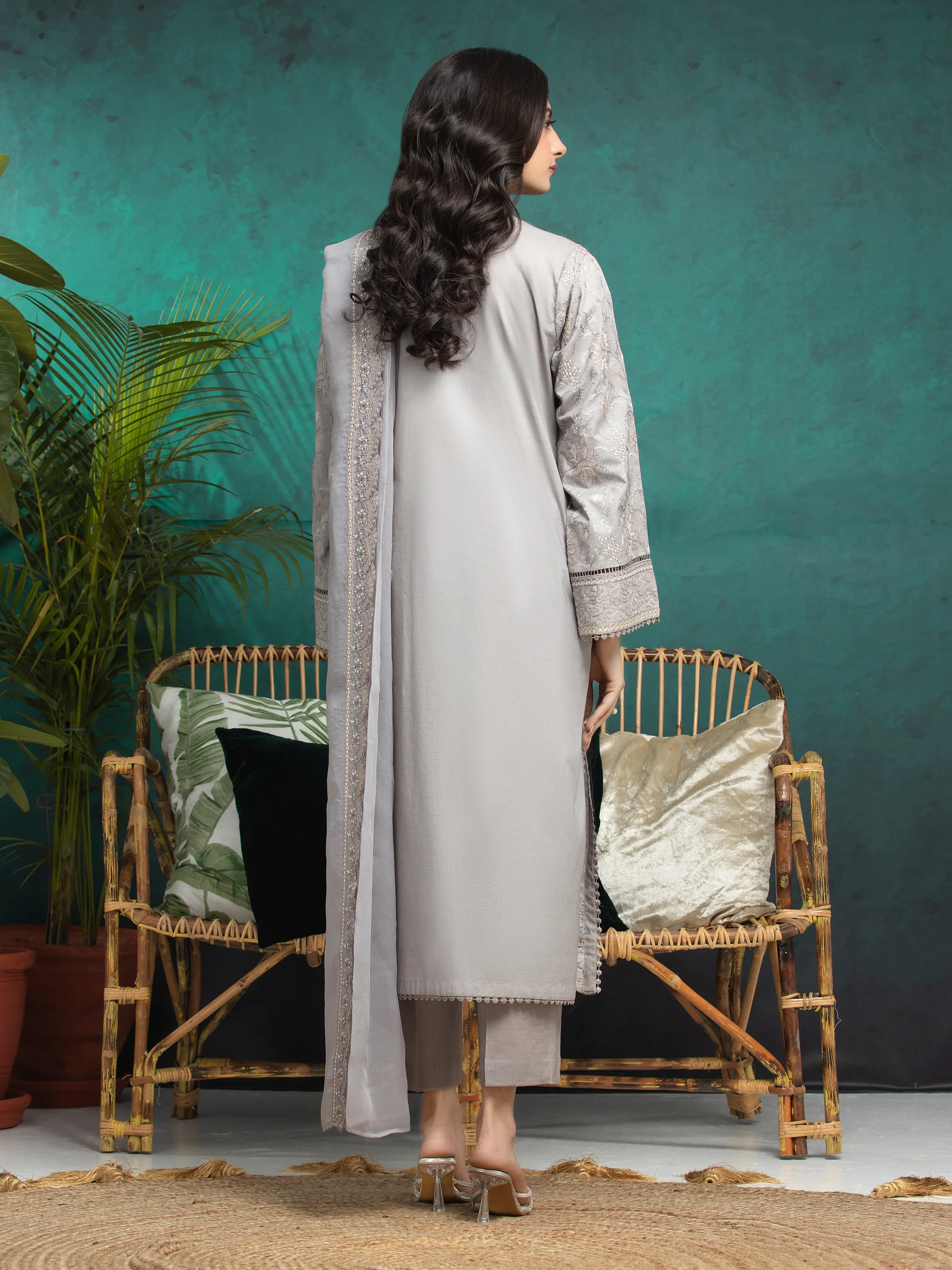 Embroidered Cambric Suit - EWU24V2-31014-3P - Image 2