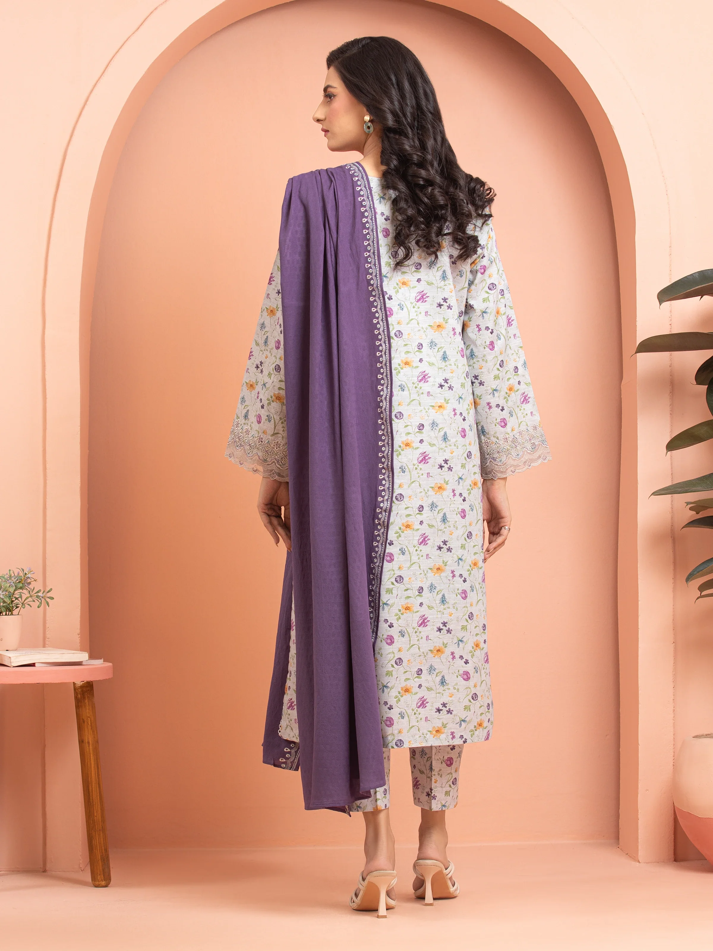 Embroidered Khaddar Suit - EWU24V11-30199-3P - Image 2