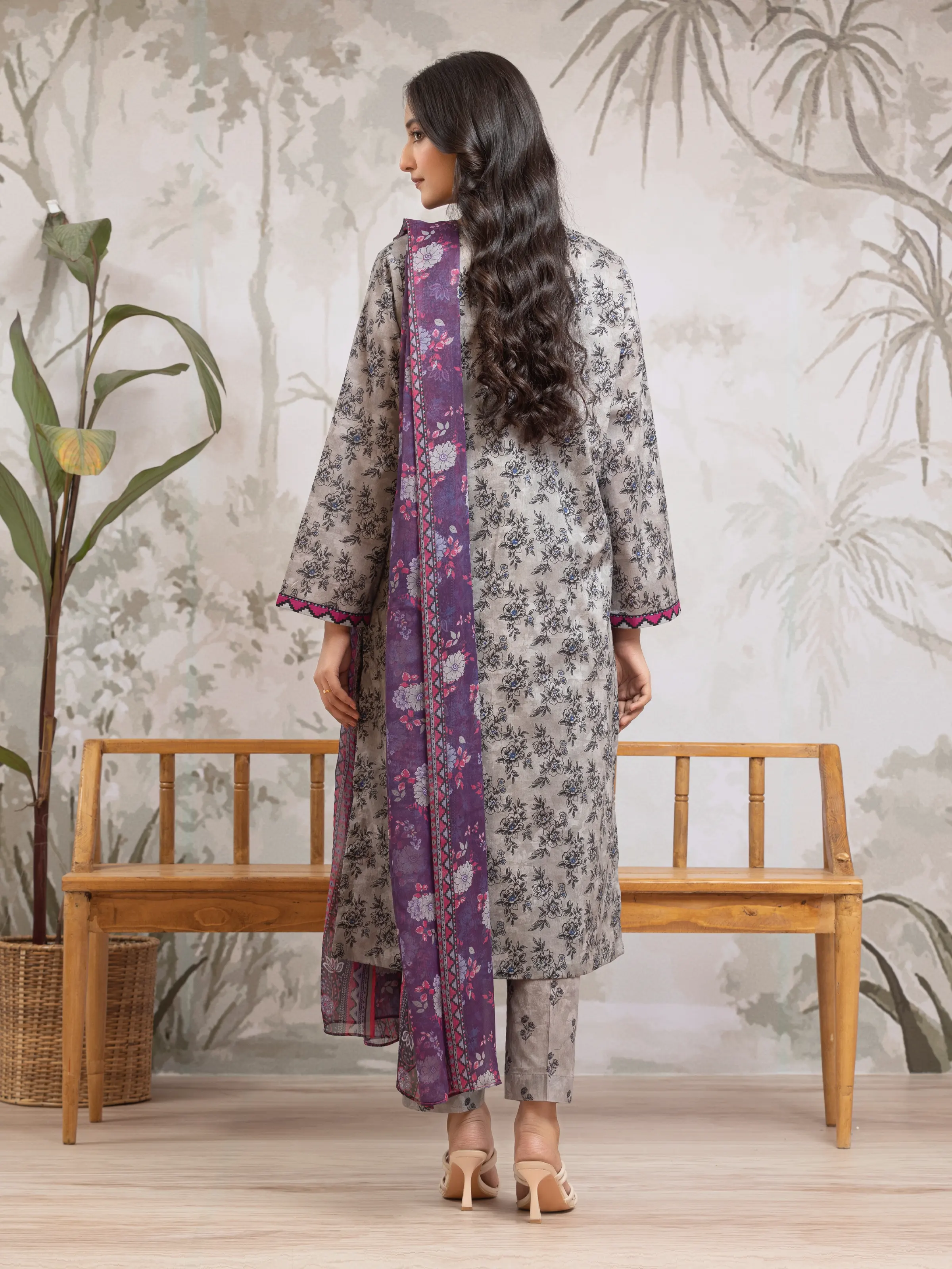 Printed Khaddar Shirt - EWU24M2-170S - Image 2