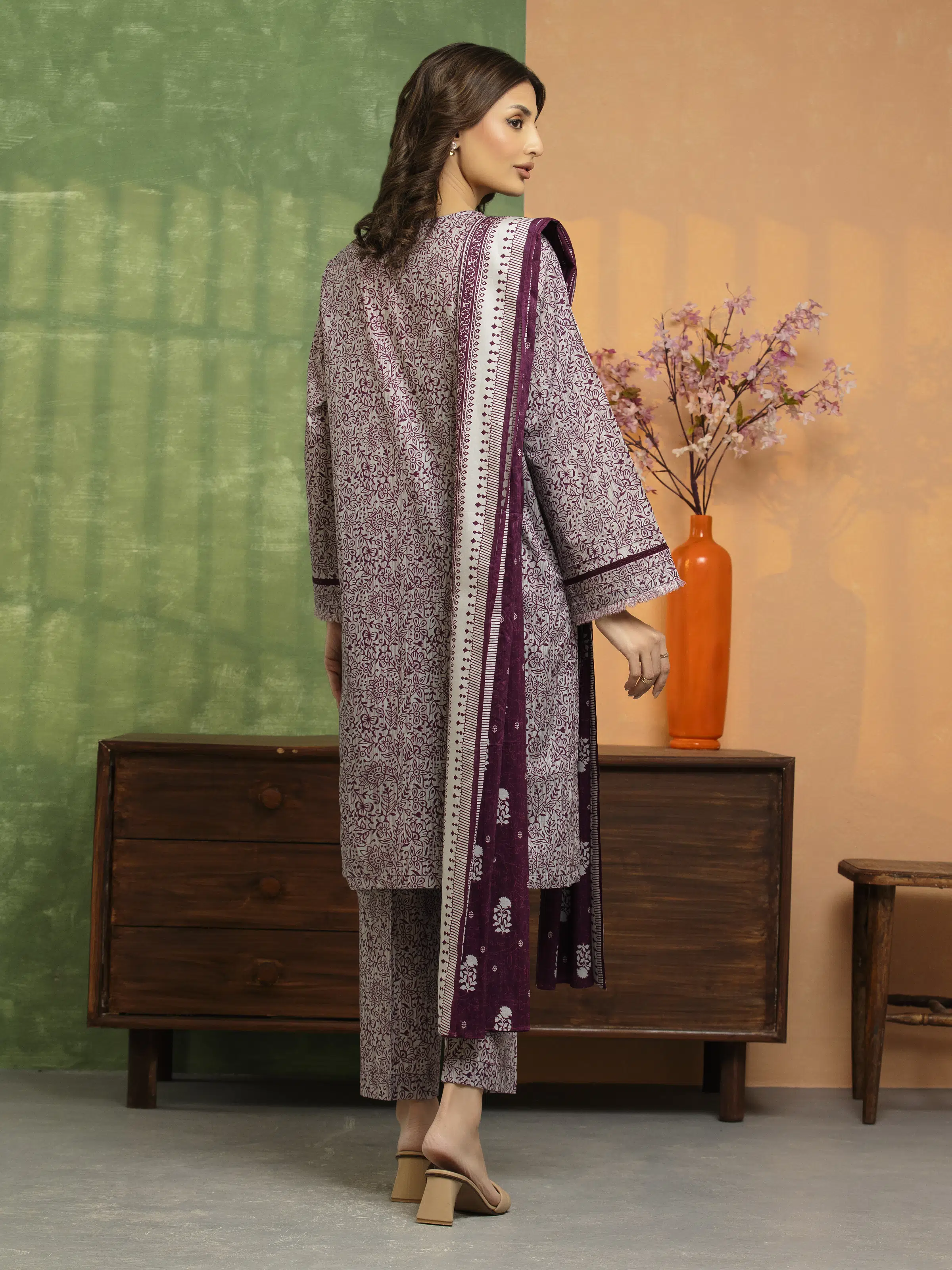 Printed Lawn Suit - EWU5A1-35632-3P - Image 2