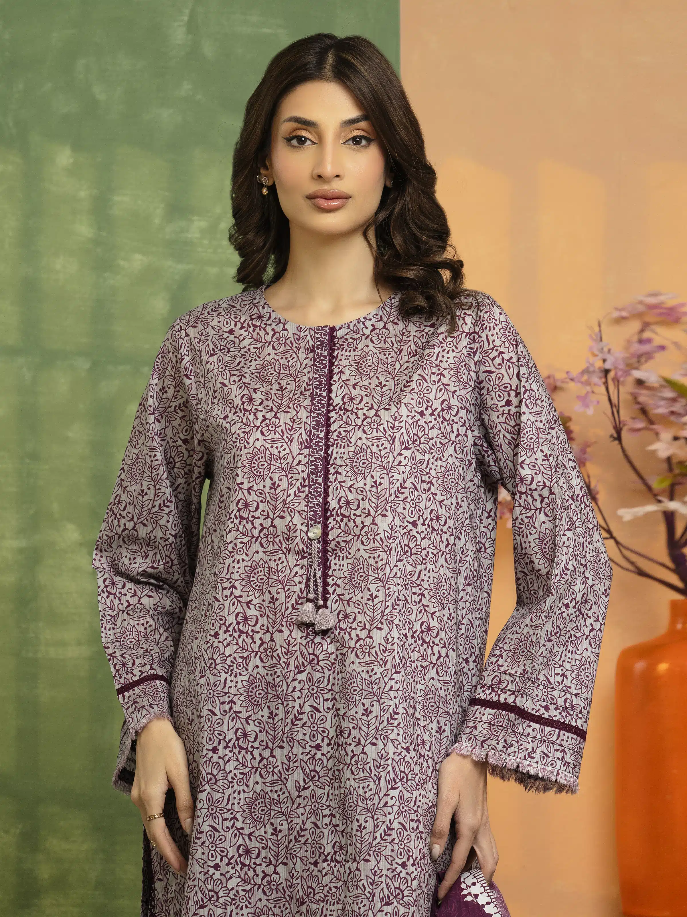 Printed Lawn Suit - EWU5A1-35632-3P - Image 3