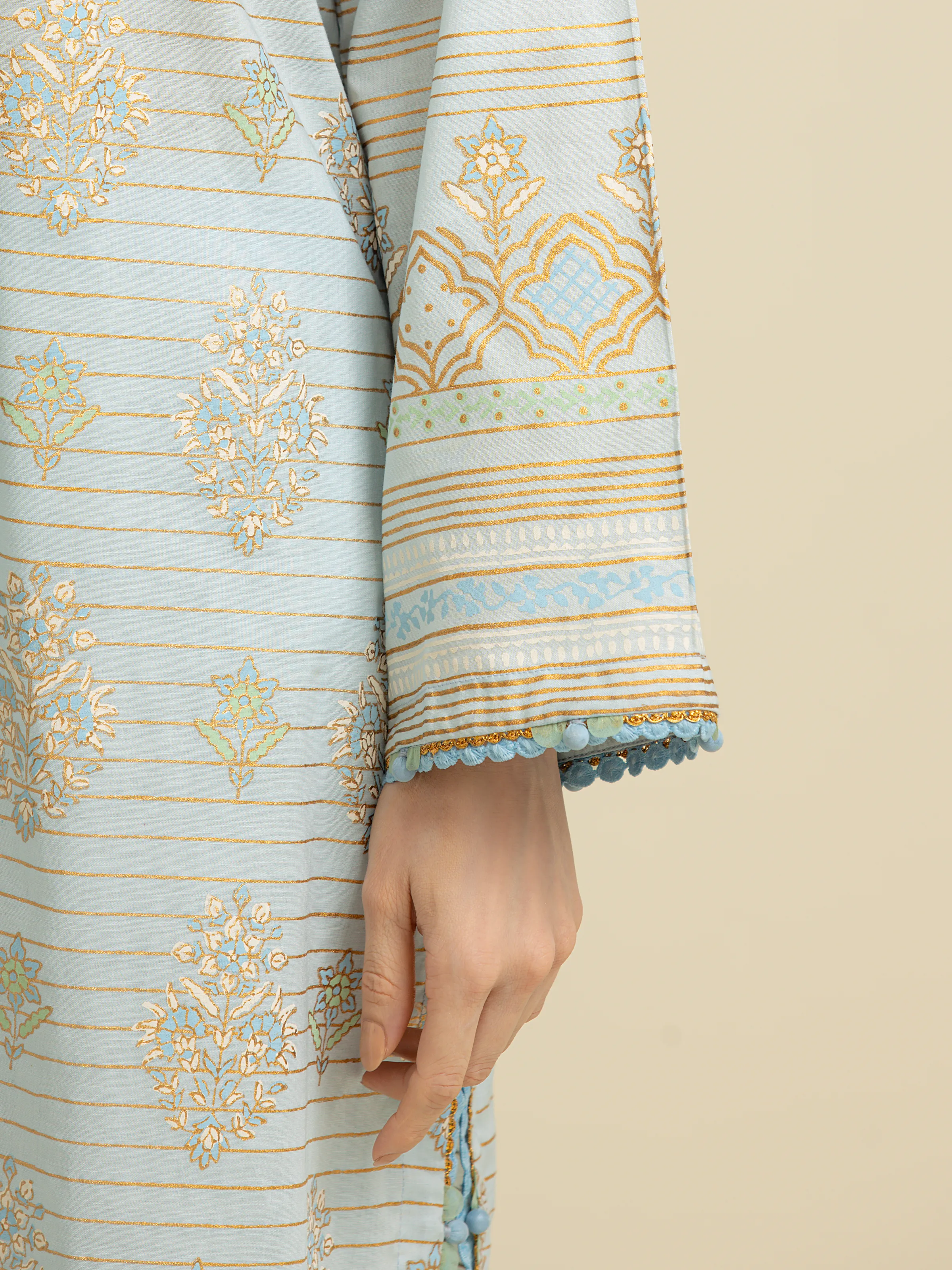 Block Print Cambric Suit - EWU5M1-031-3P - Image 3
