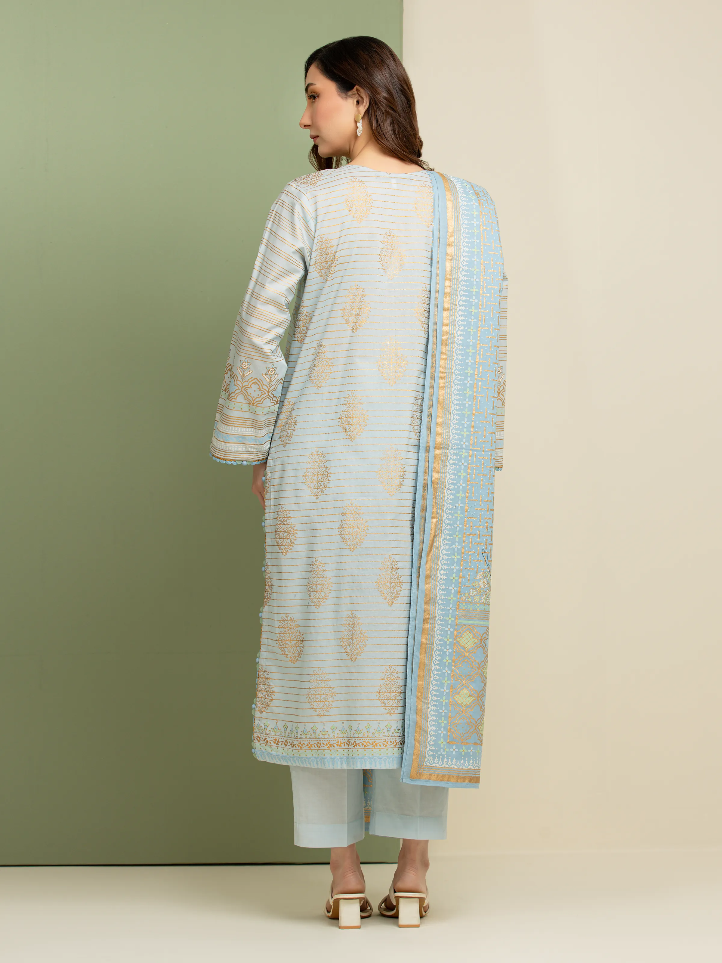Block Print Cambric Suit - EWU5M1-031-3P - Image 6