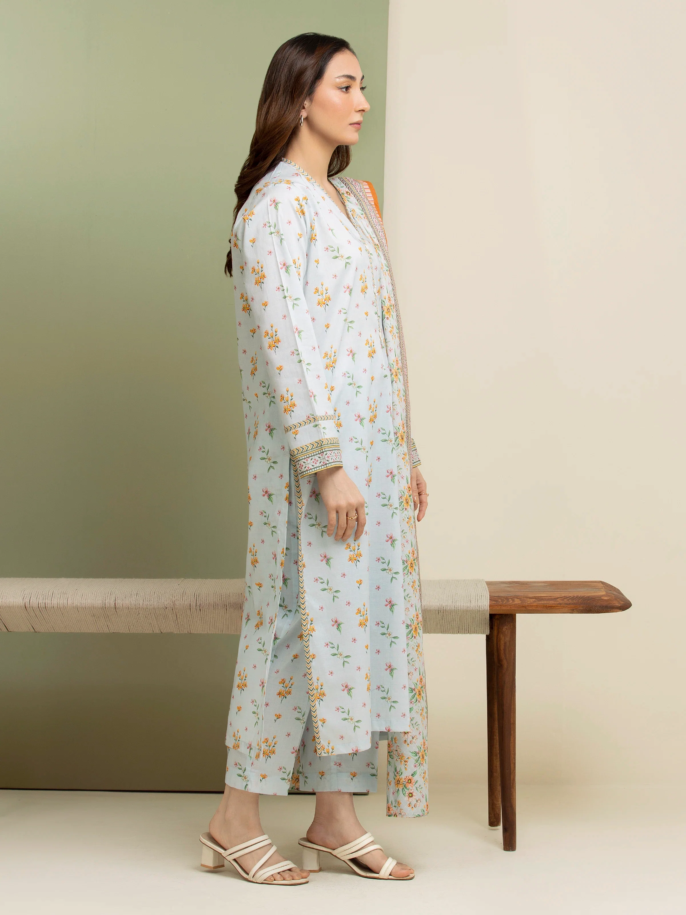 Printed Lawn Shirt Dupatta - EWU5A1-35072SD - Image 4