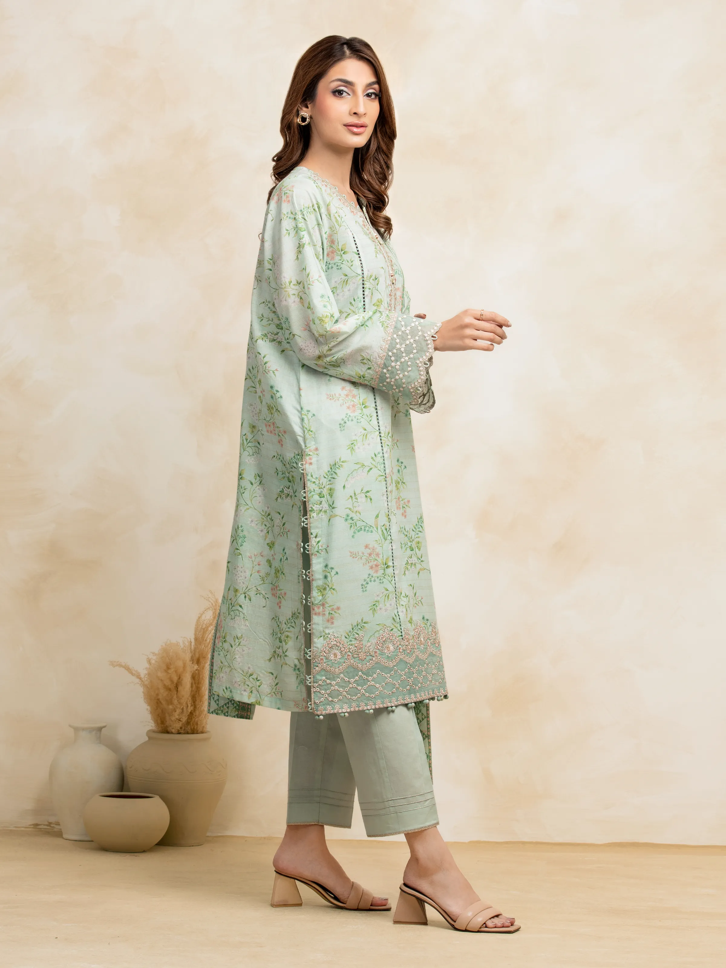 Embroidered Lawn Suit - EWU5V1-31180-3P - Image 5