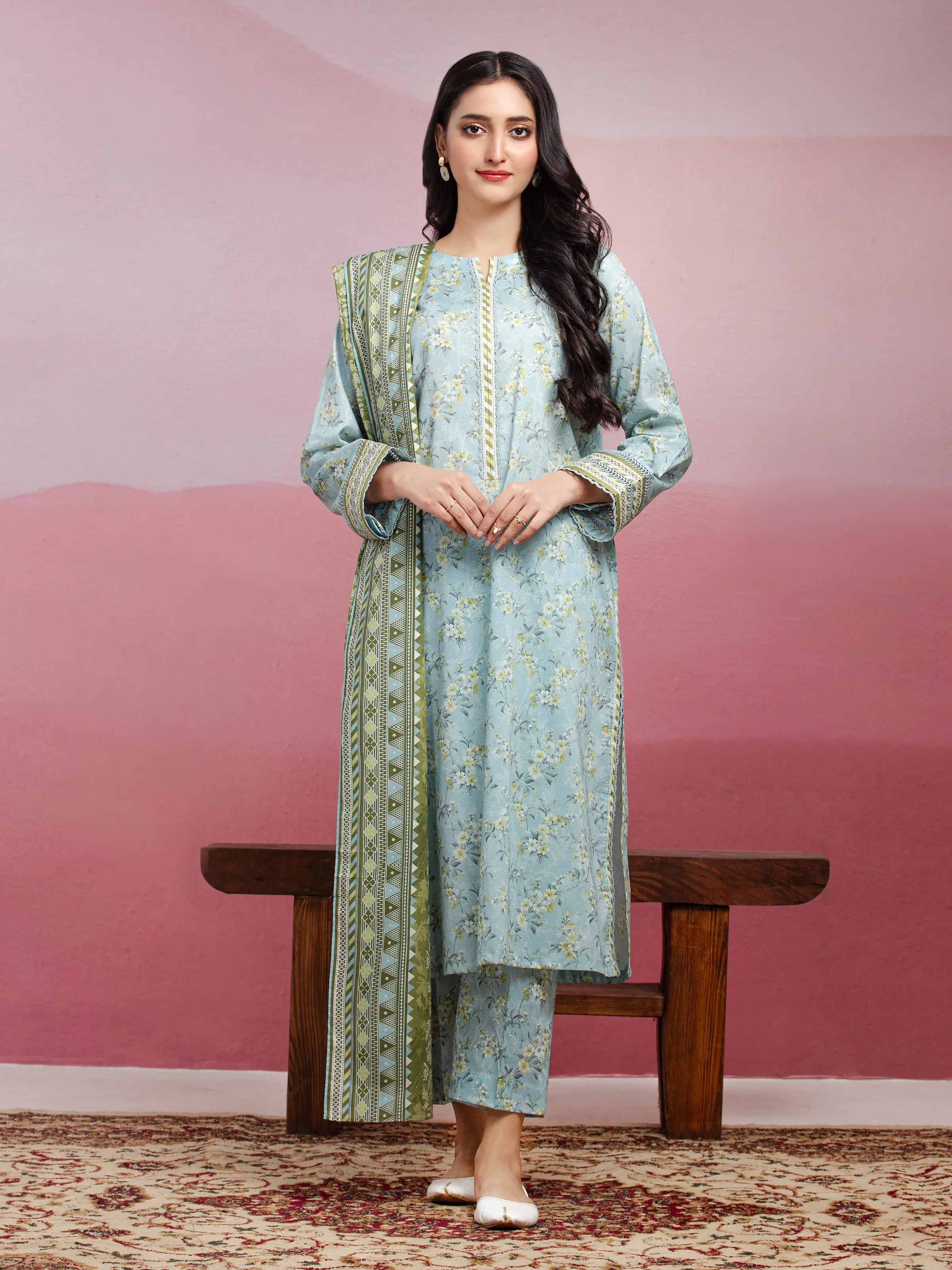 Printed Lawn Suit - EWU5A1-35030-3P