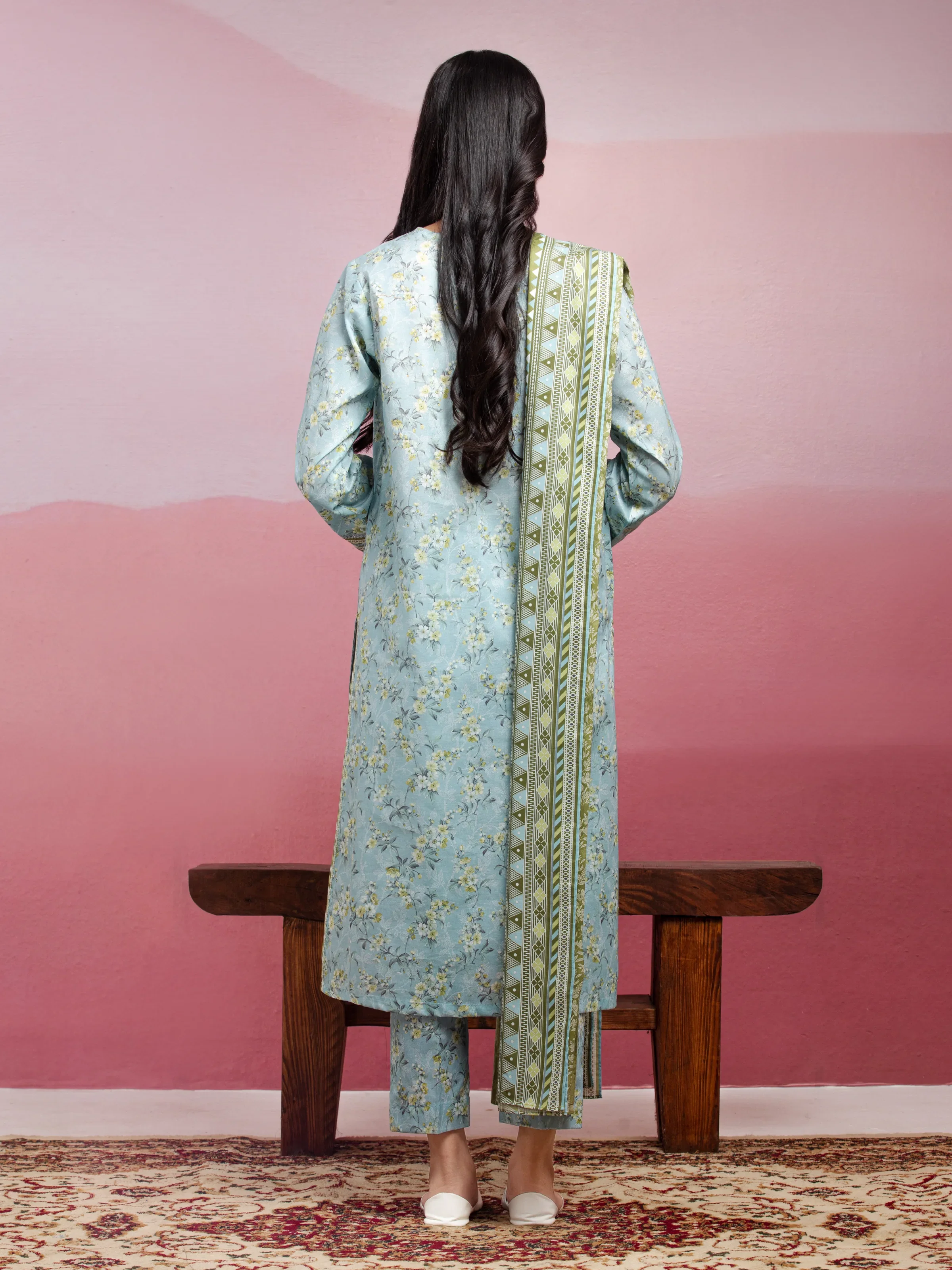 Printed Lawn Suit - EWU5A1-35030-3P - Image 2
