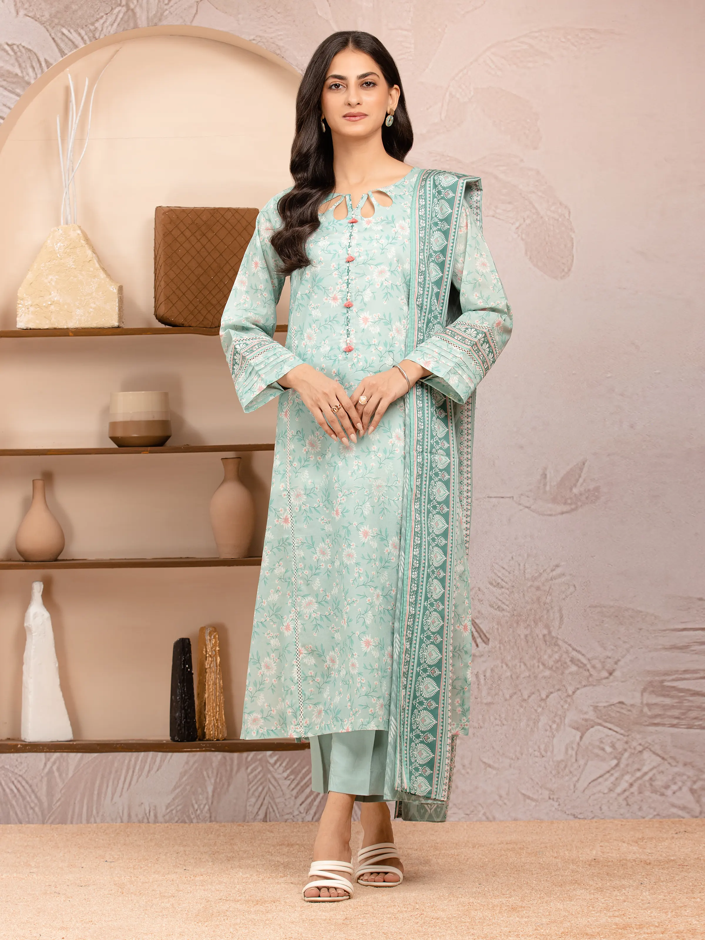 Printed Lawn Suit - EWU5A1-35215-3P