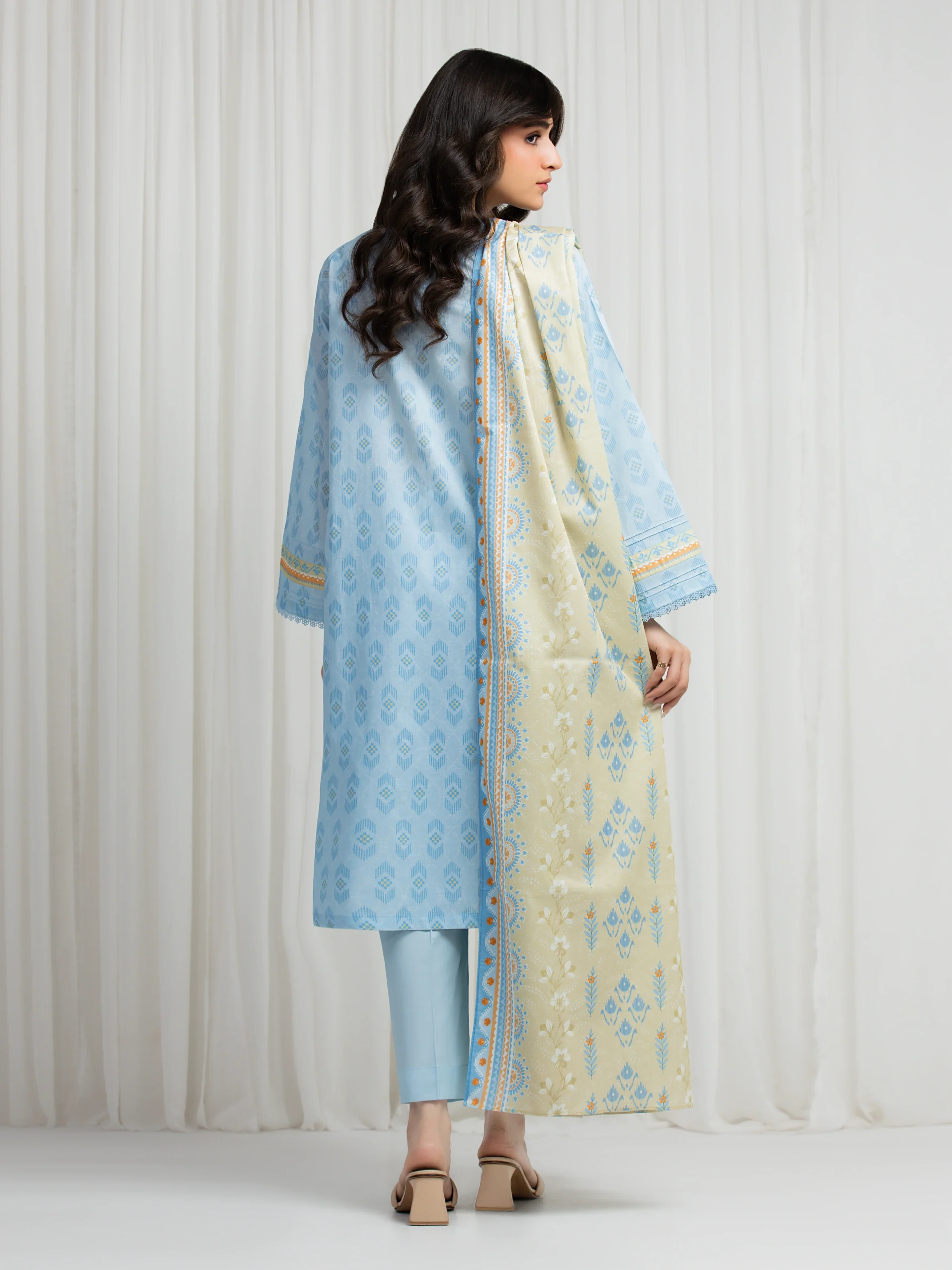 Printed Lawn Suit - EWU6A1-36616-3P - Image 6
