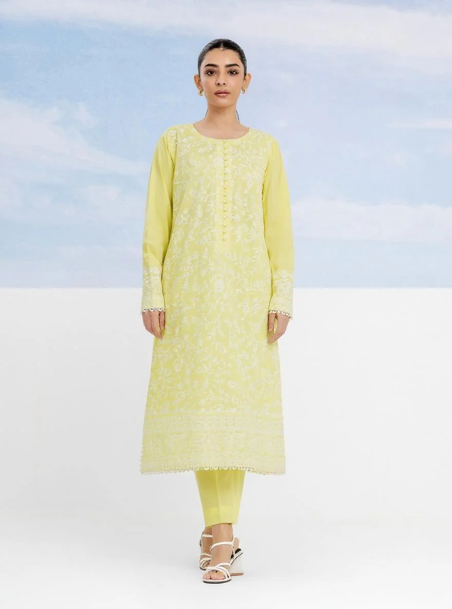 Embroidered Cambric Shirt Trouser - EWU24V2-28628ST