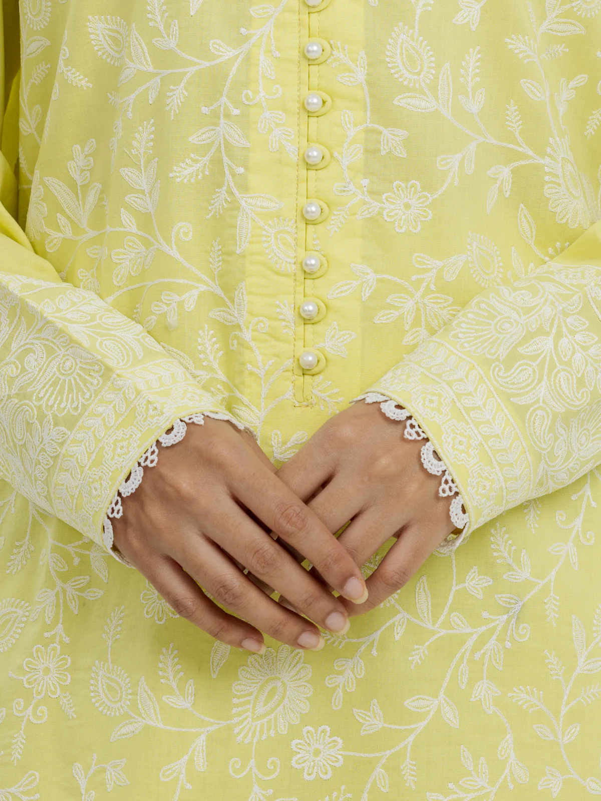 Embroidered Cambric Shirt Trouser - EWU24V2-28628ST - Image 3