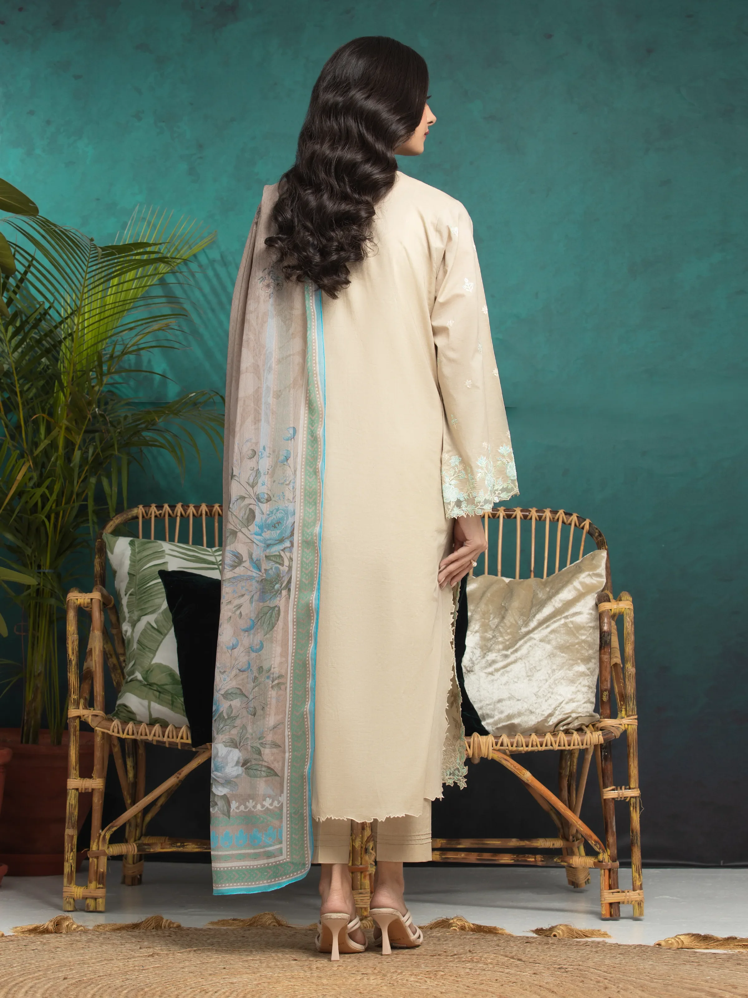 Embroidered Cambric Suit - EWU24V2-31003-3P - Image 2