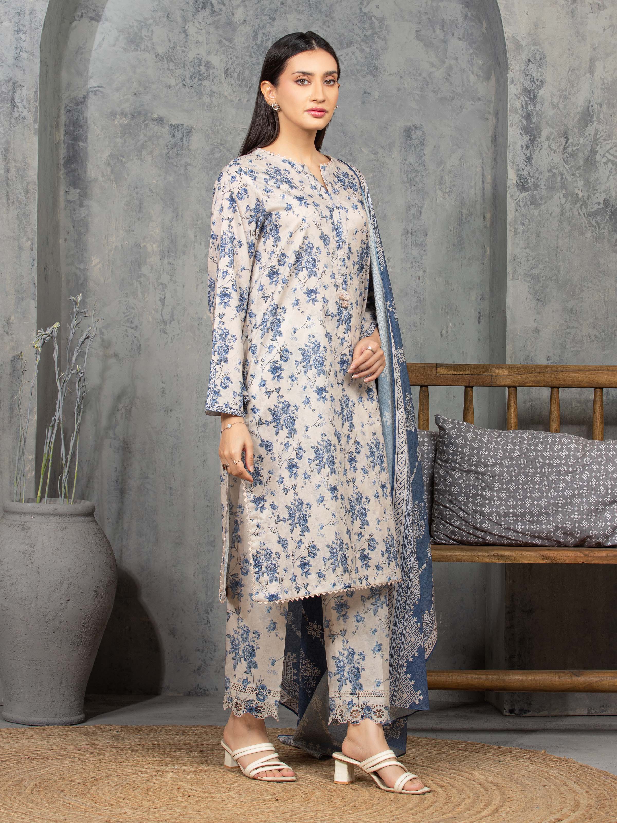 Printed Cambric Suit - EWU5A2-35839-3P