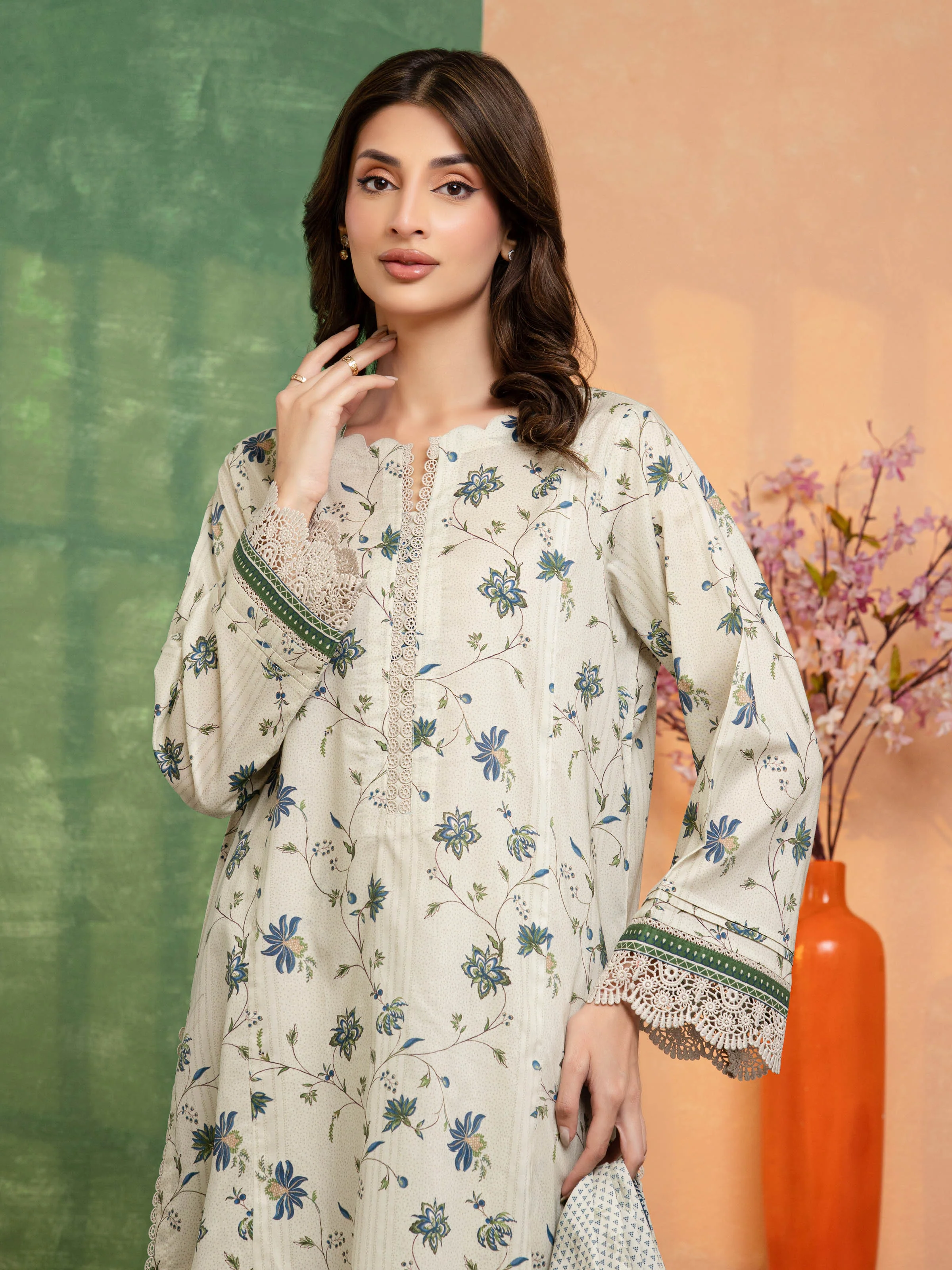 Printed Lawn Suit - EWU5A1-35671-3P - Image 2