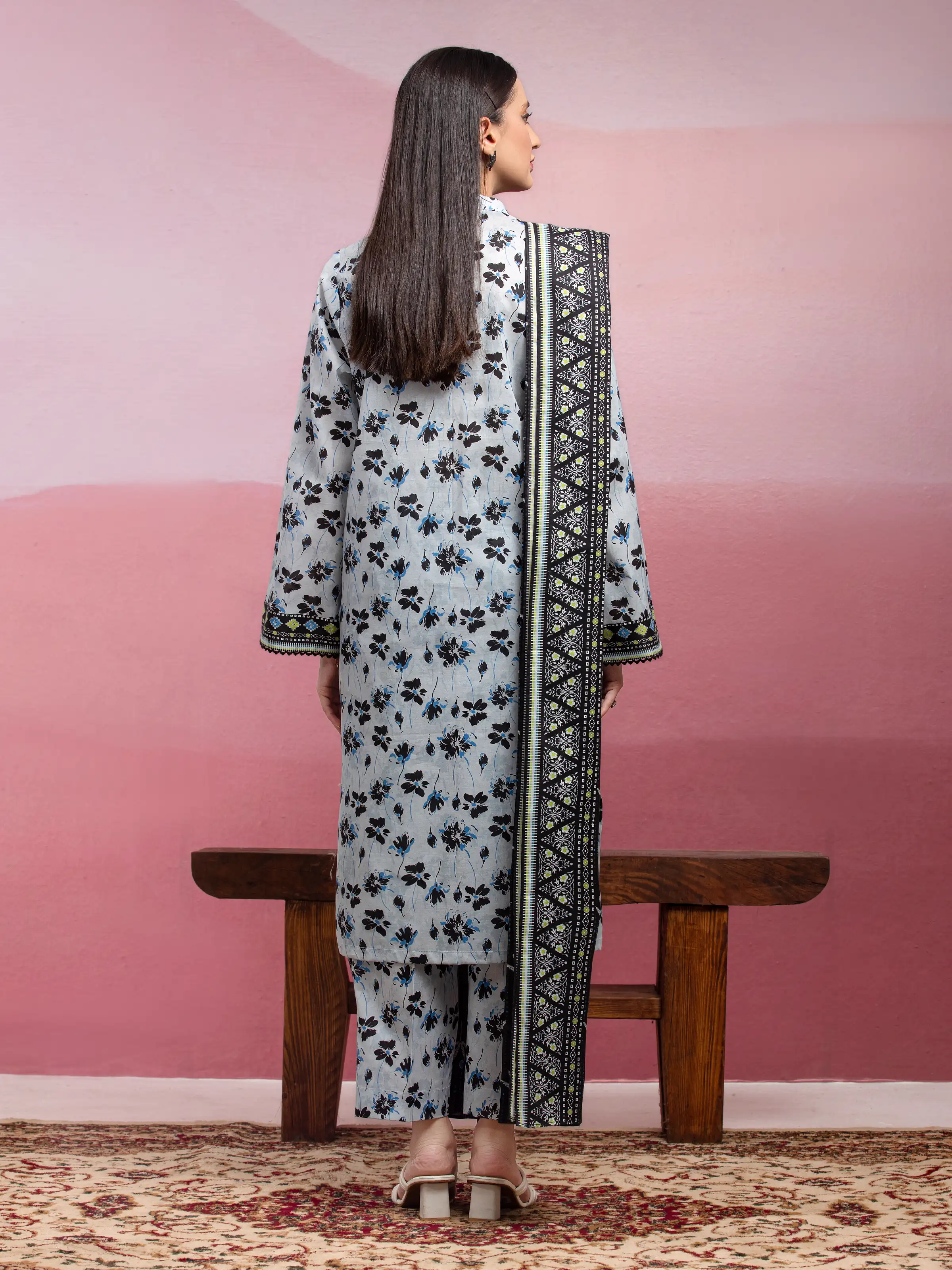 Printed Lawn Suit - EWU5A1-35031-3P - Image 2