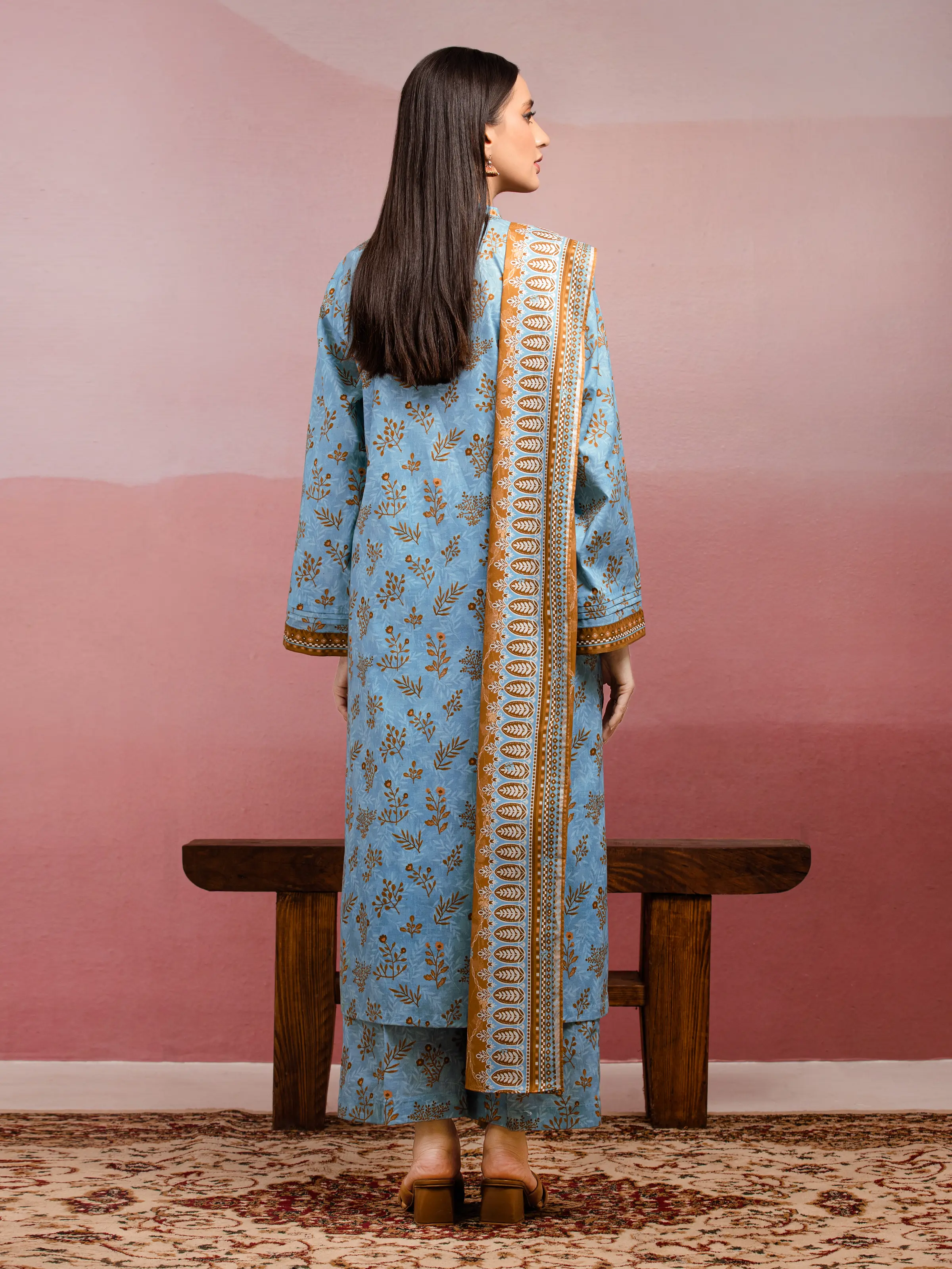 Printed Lawn Suit - EWU5A1-35062-3P - Image 2