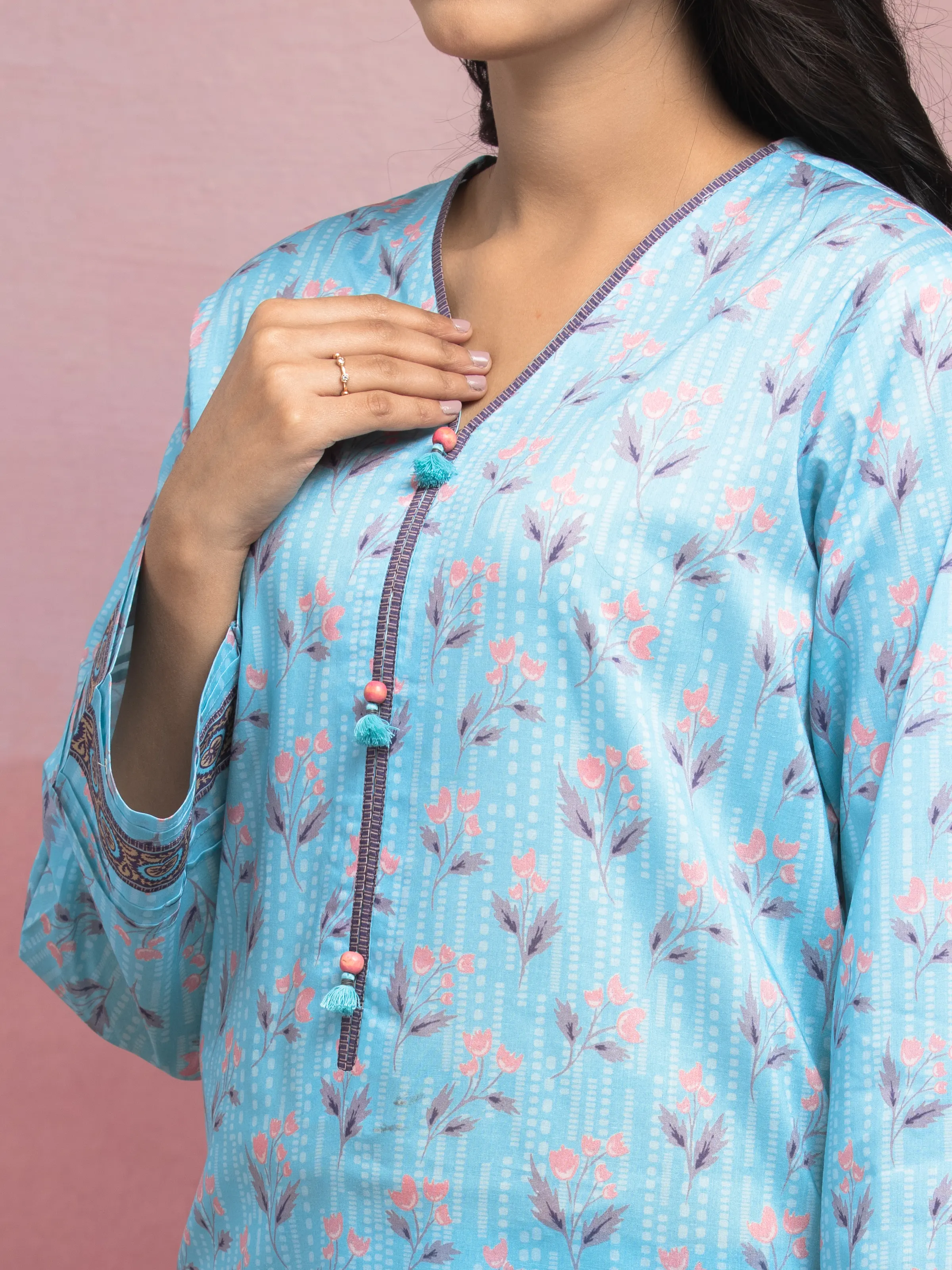 Printed Lawn Suit - EWU5A1-35064-3P - Image 3