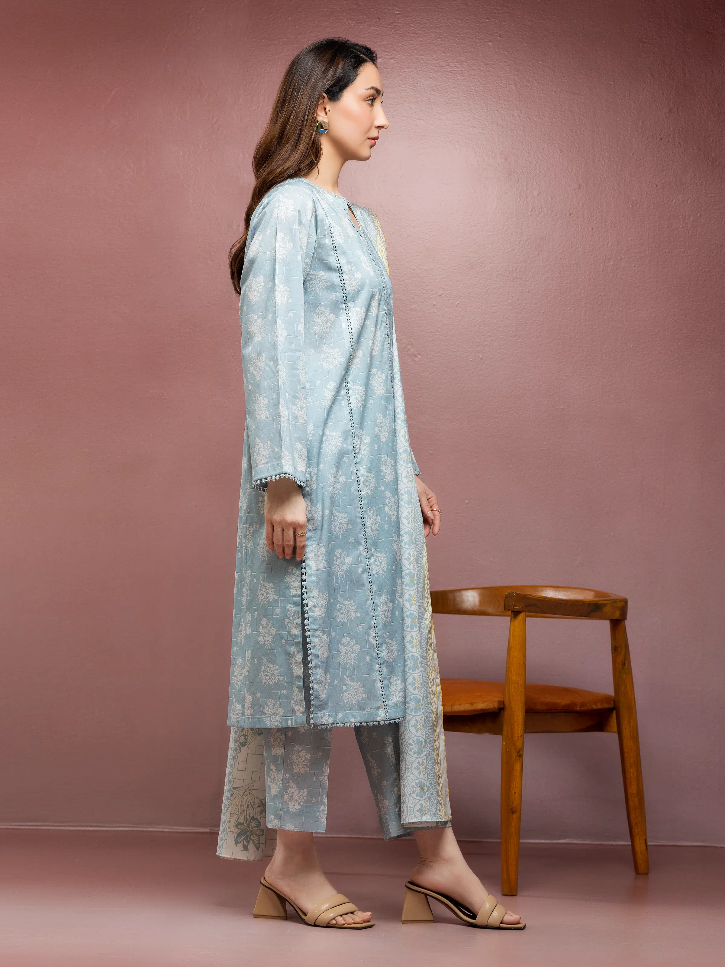 Printed Lawn Suit - EWU5A1-35094-3P - Image 2
