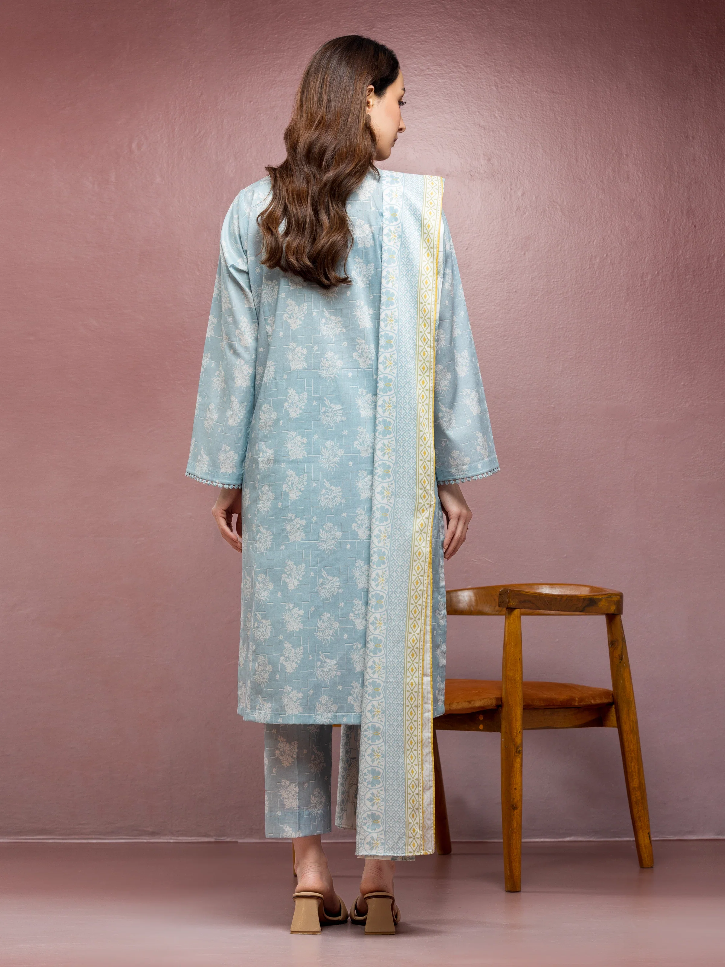 Printed Lawn Suit - EWU5A1-35094-3P - Image 3