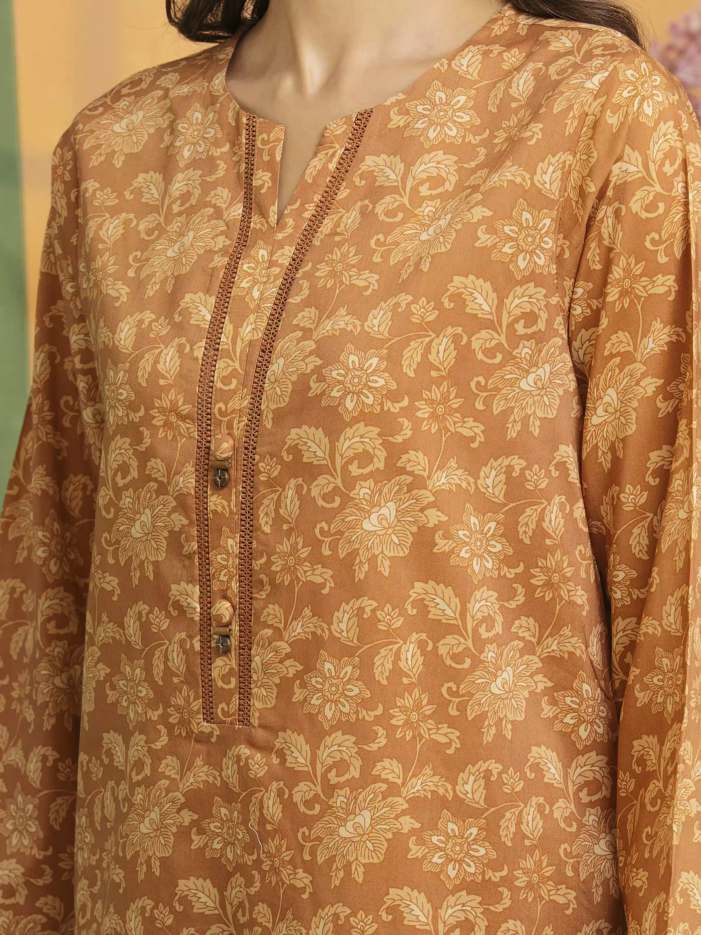 Printed Lawn Suit - EWU5A1-35199-3P - Image 3