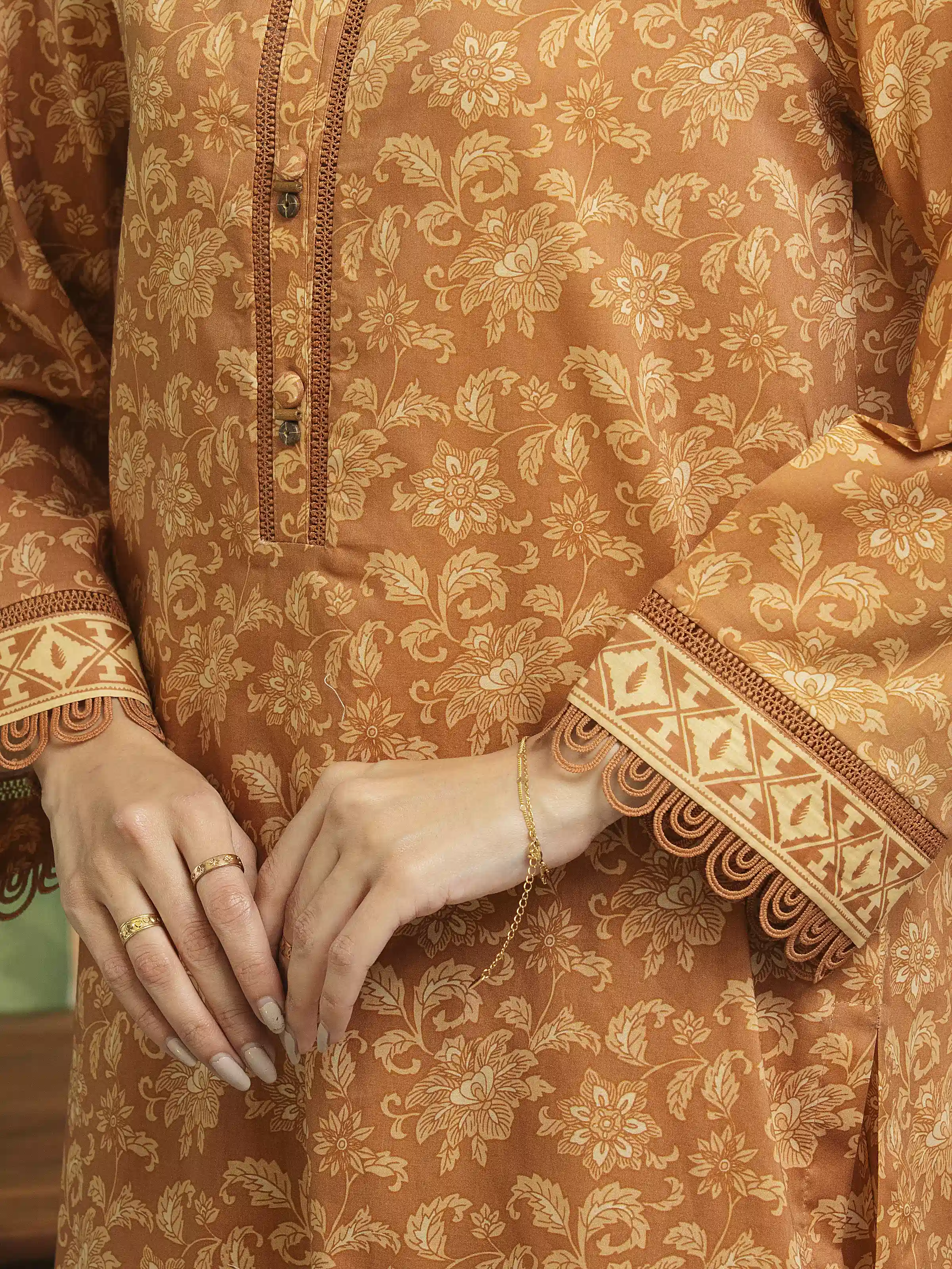 Printed Lawn Suit - EWU5A1-35199-3P - Image 4