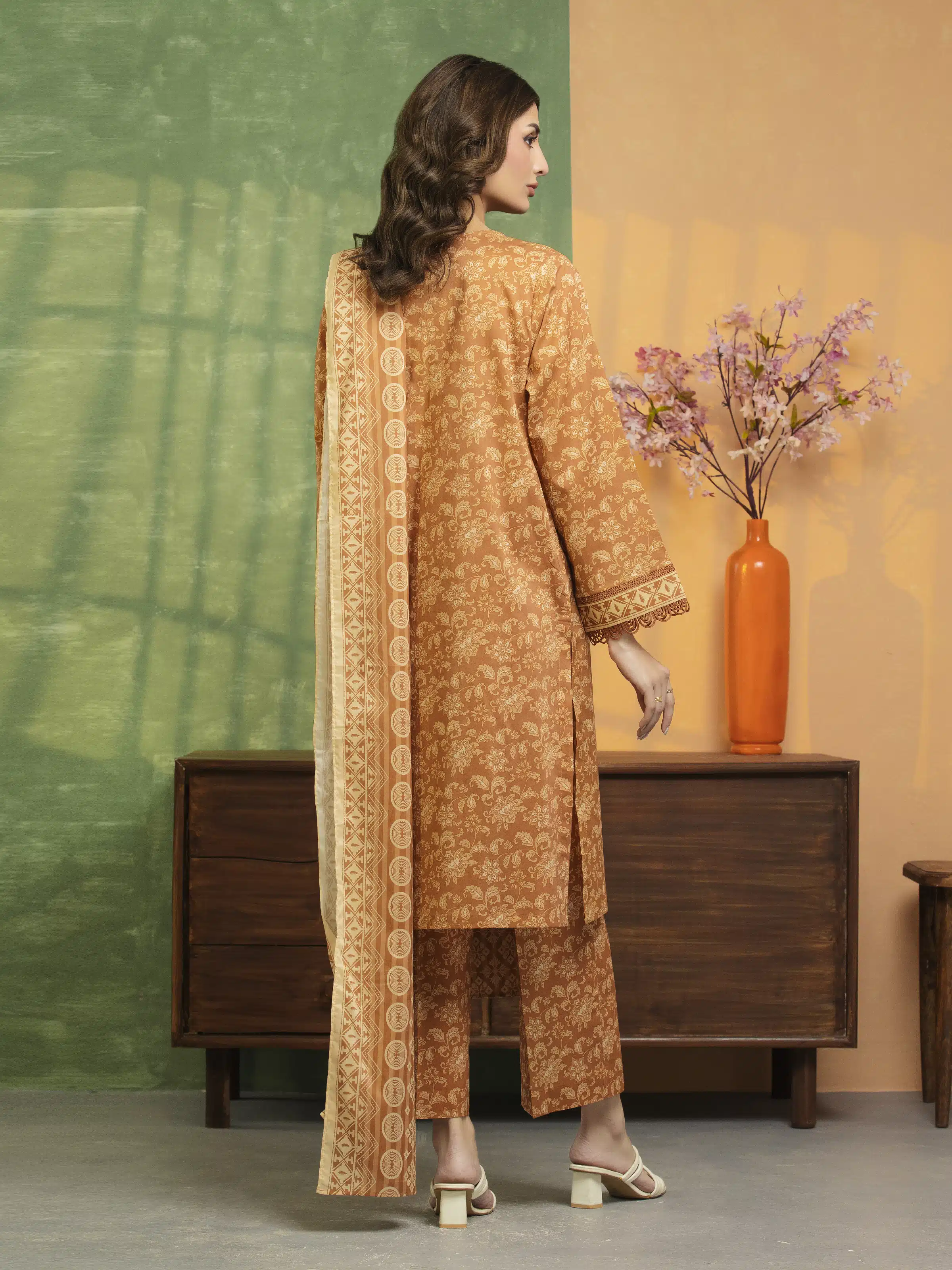 Printed Lawn Suit - EWU5A1-35199-3P - Image 6
