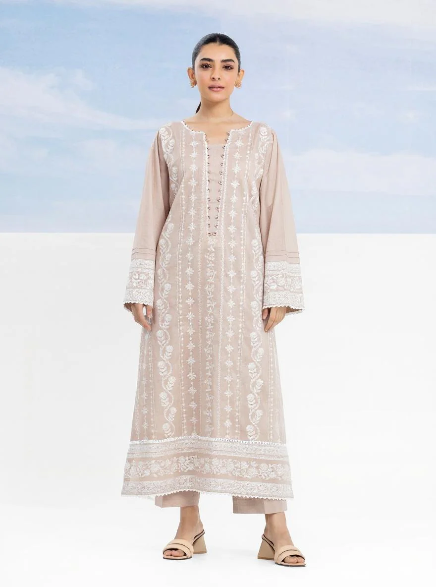 Embroidered Cambric Shirt Trouser - EWU24V2-30137ST
