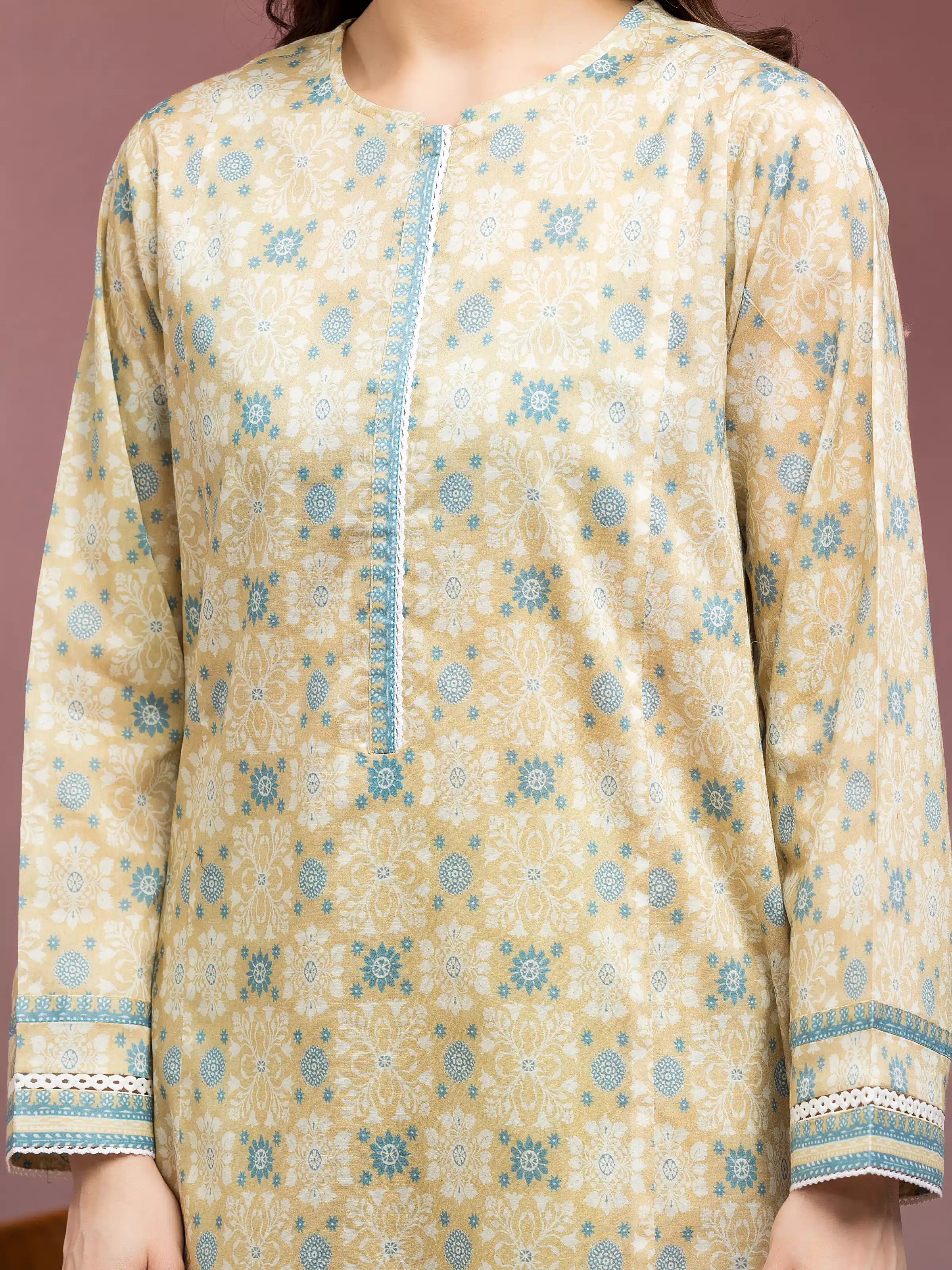 Printed Lawn Suit - EWU5A1-35108-3P - Image 5