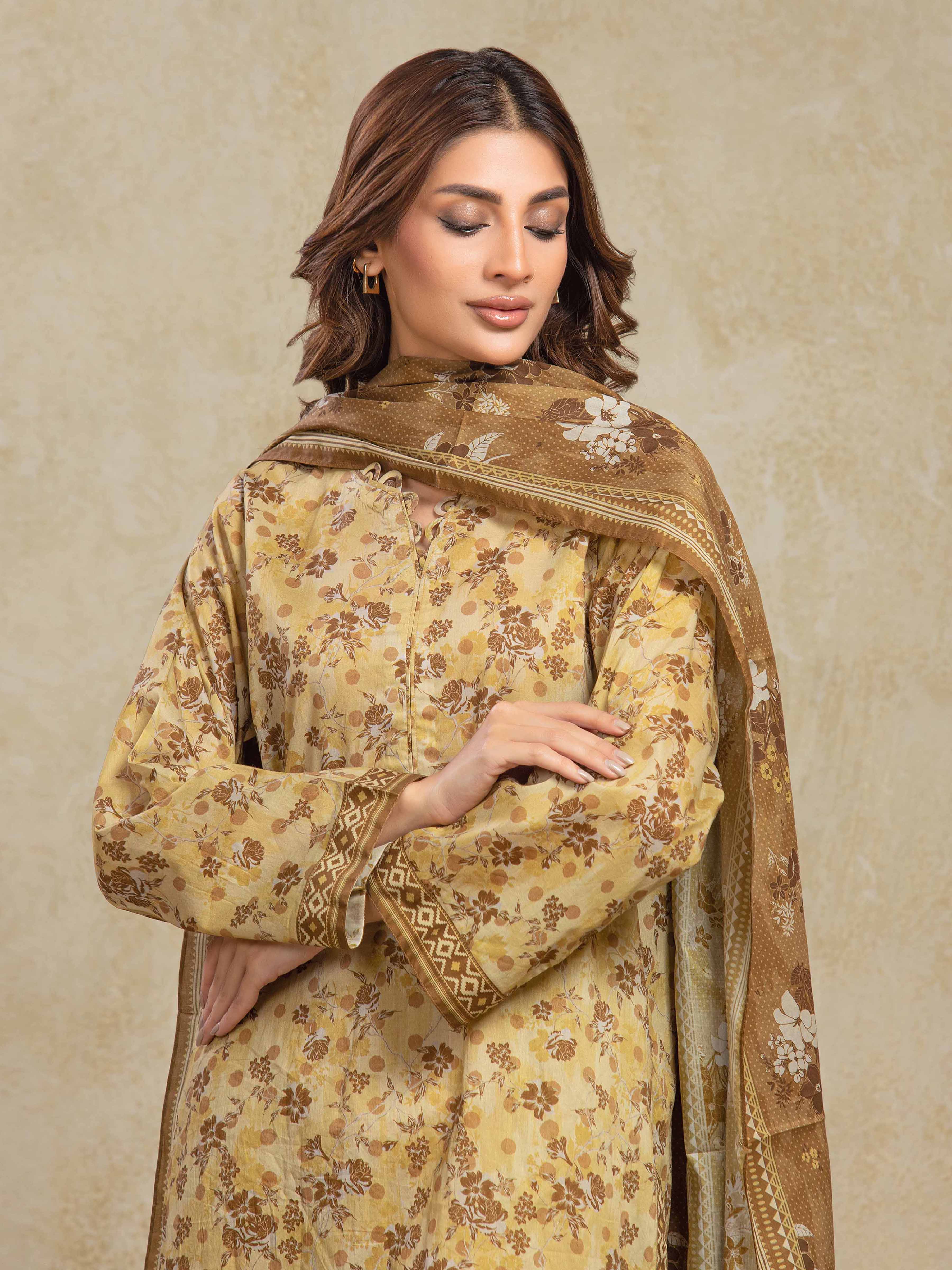 Printed Khaddar Suit - EWU5A3-35984-3P - Image 2