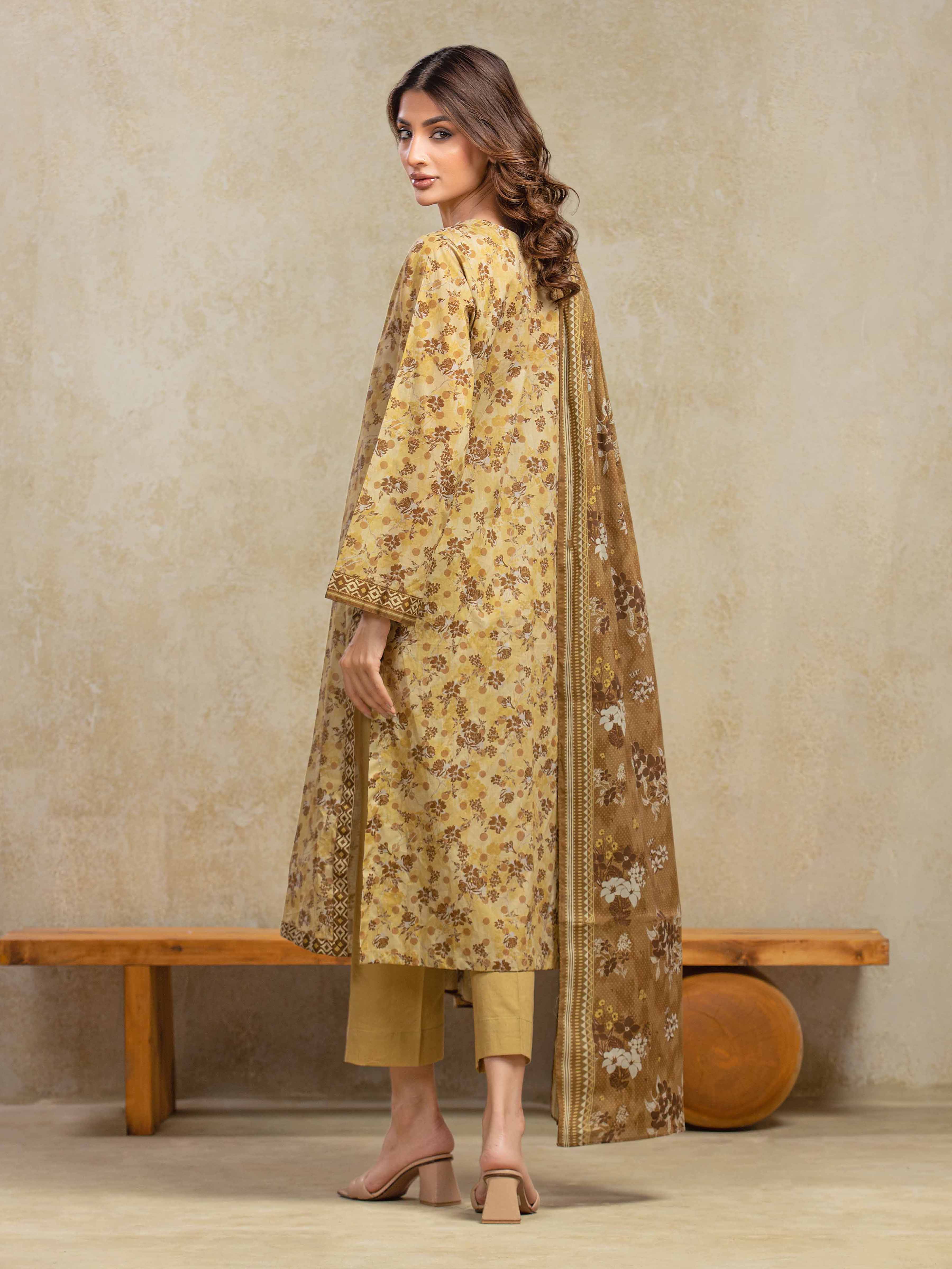 Printed Khaddar Suit - EWU5A3-35984-3P - Image 6