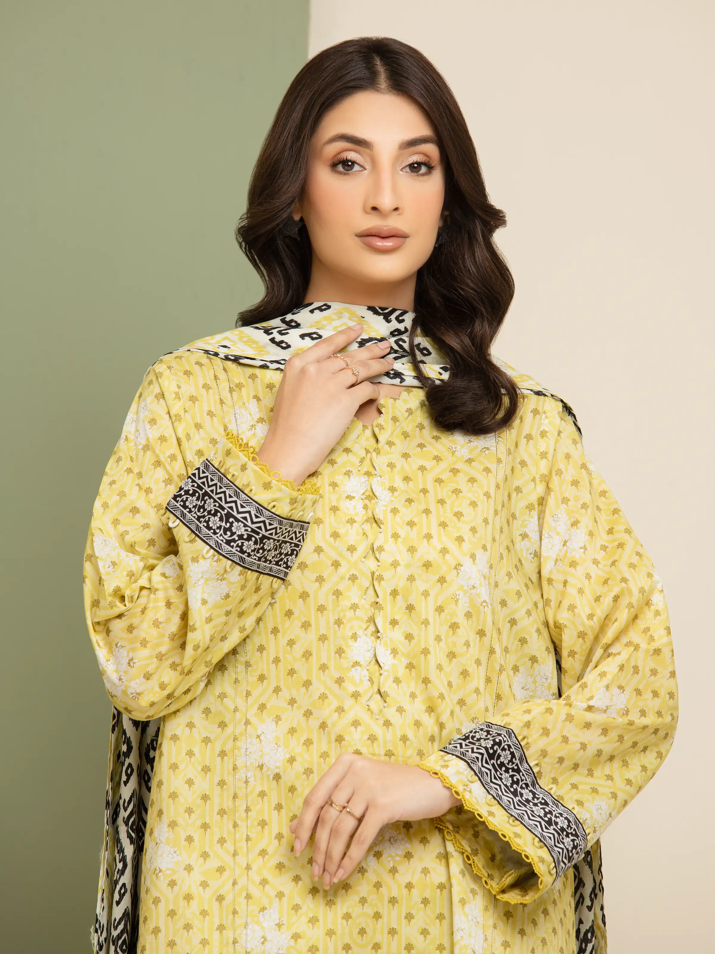 Printed Lawn Suit - EWU5A1-35091-3P - Image 4